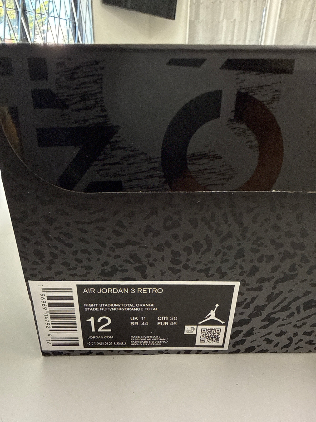 AIR JORDAN 3 FEAR 2023 - SIZE 12 (WORN)