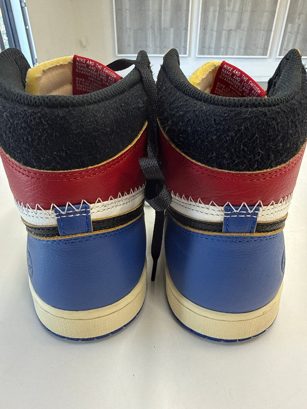 AIR JORDAN 1 HIGH FRAGMENT X UNION VARSITY RED SPORT ROYAL - SIZE 11.5 (WORN)