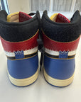 AIR JORDAN 1 HIGH FRAGMENT X UNION VARSITY RED SPORT ROYAL - SIZE 11.5 (WORN)