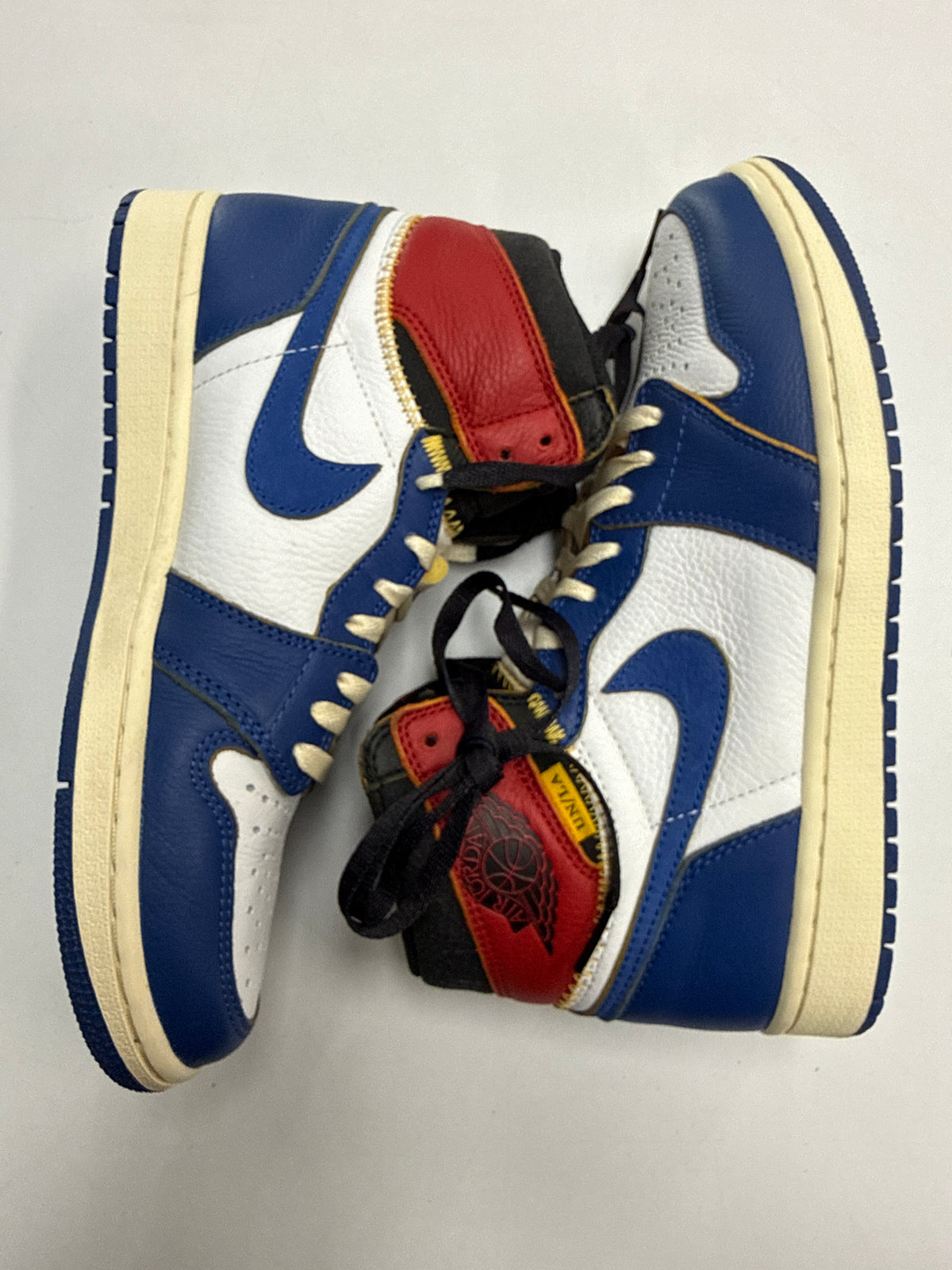 AIR JORDAN 1 HIGH UNION STORM BLUE - SIZE 8.5 (WORN)