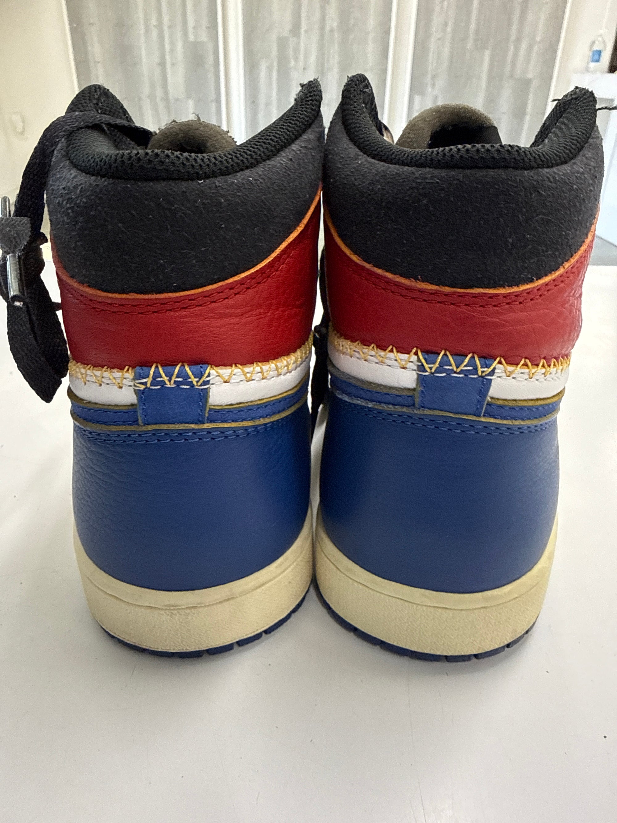 AIR JORDAN 1 HIGH UNION STORM BLUE - SIZE 10 (WORN)