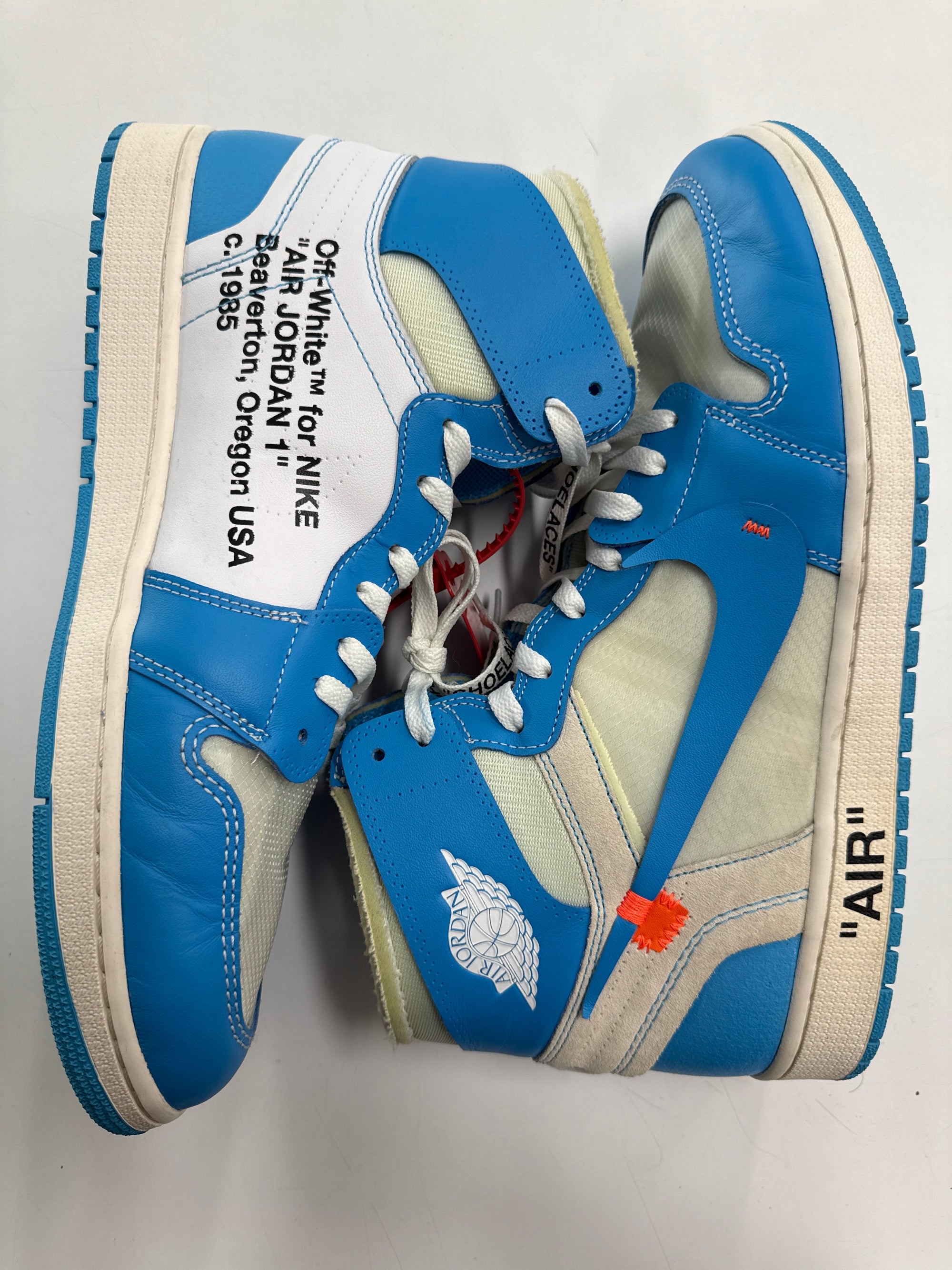 OFF WHITE AIR JORDAN 1 HIGH UNIVERSITY BLUE - SIZE 14 (WORN)