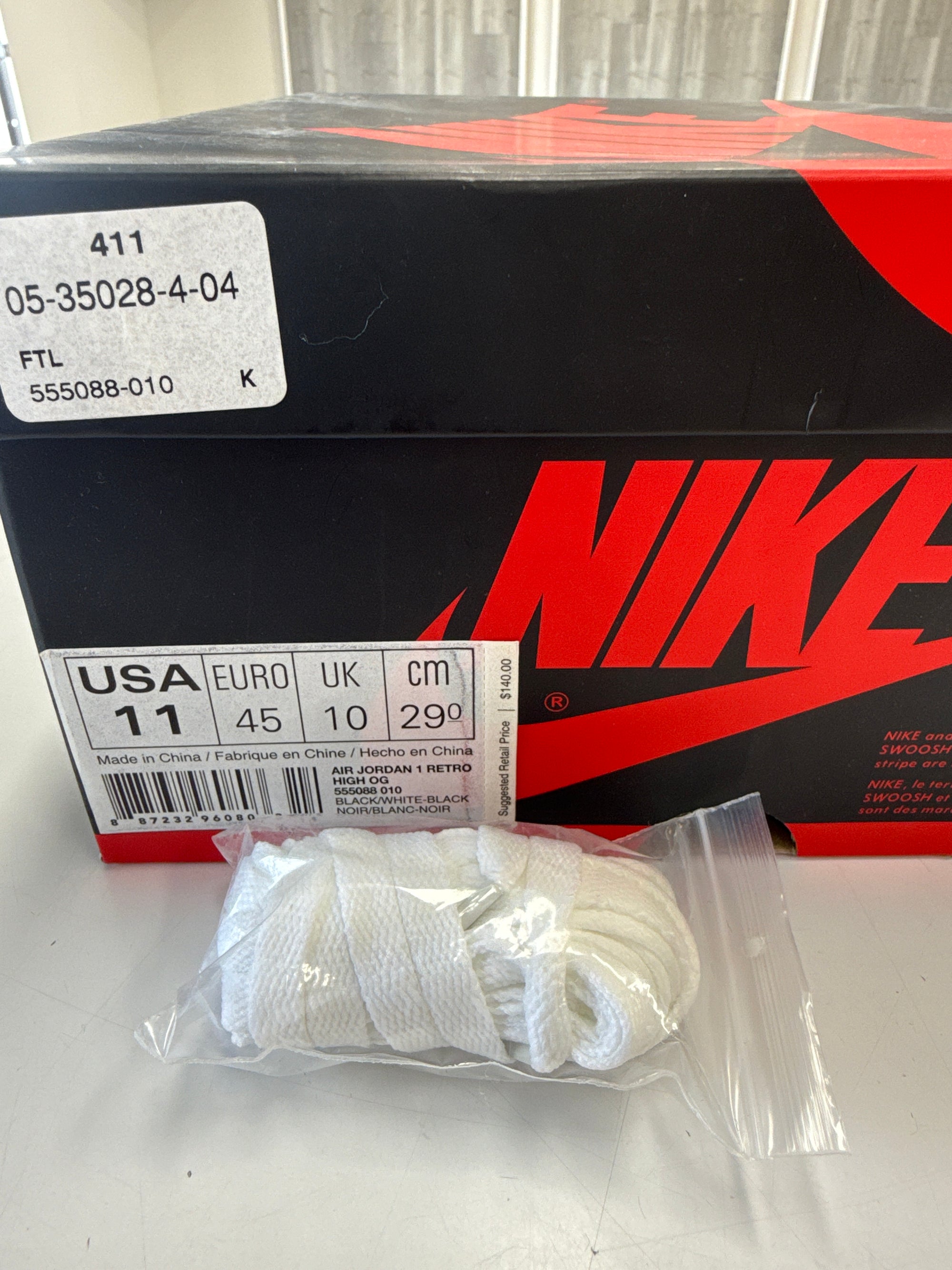 AIR JORDAN 1 HIGH BLACK WHITE 2014 - SIZE 11 (WORN)