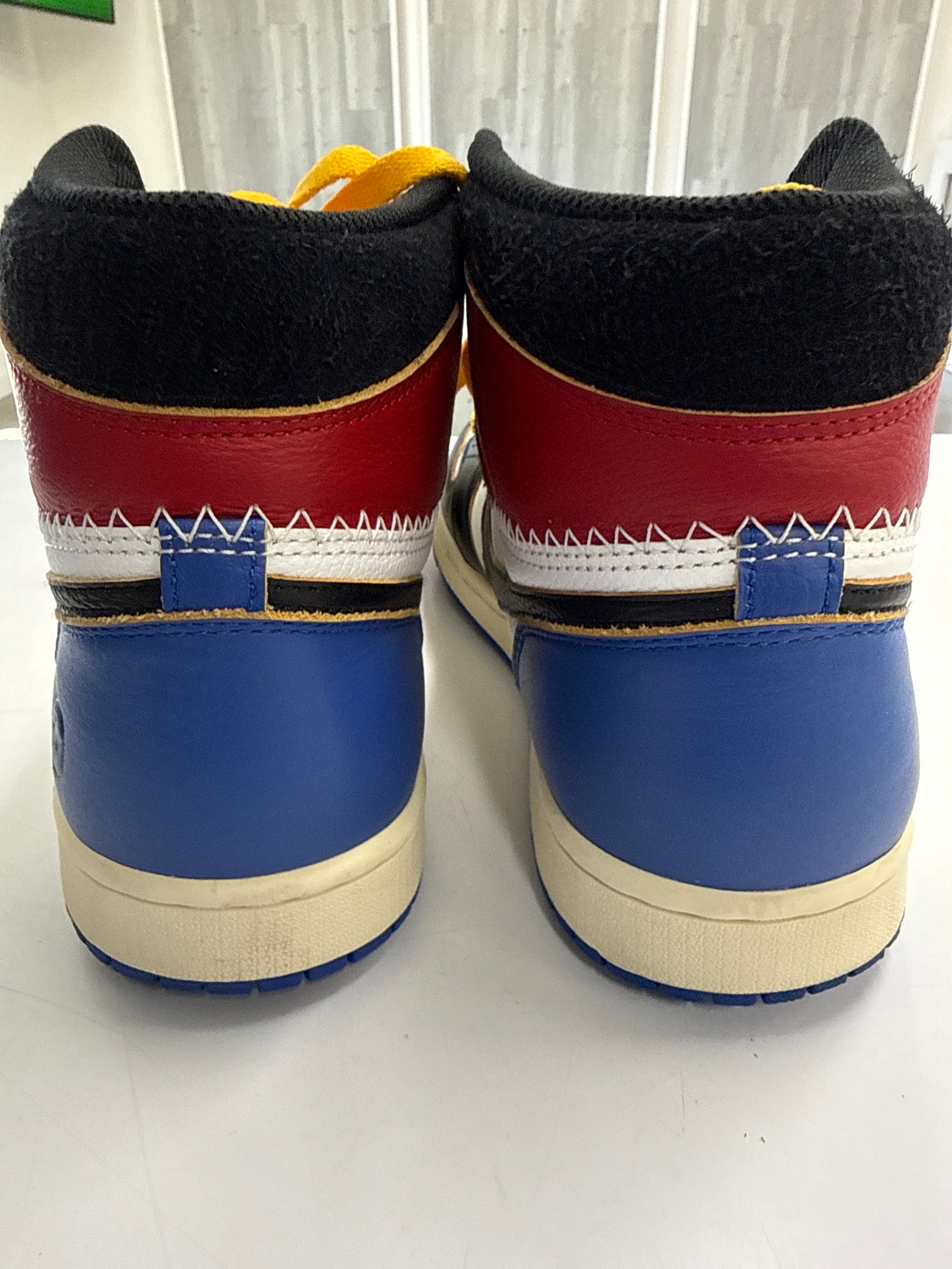 AIR JORDAN 1 HIGH FRAGMENT X UNION VARSITY RED SPORT ROYAL - SIZE 11.5 (WORN) - SUPER CLEAN