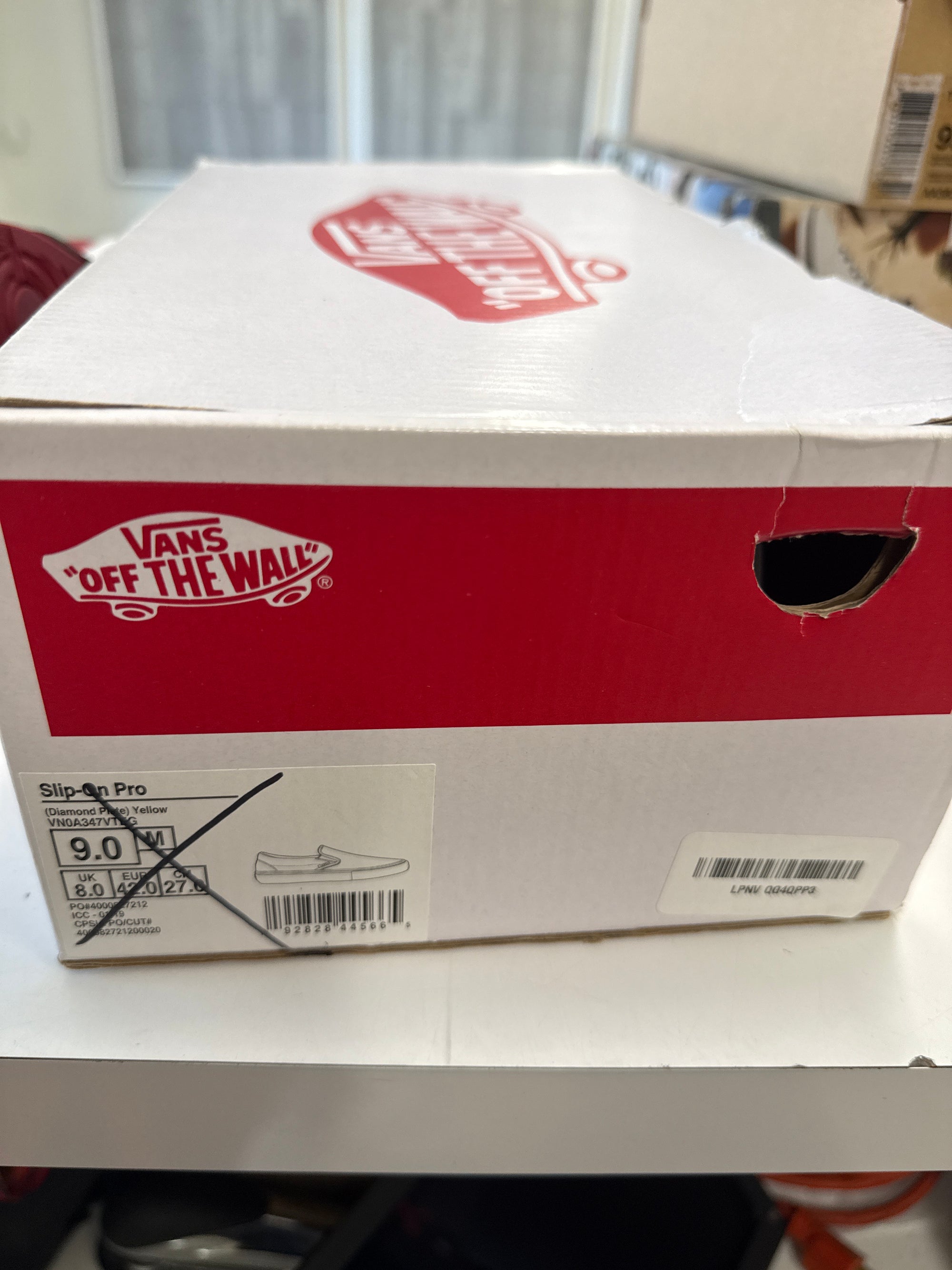 VANS AUTHENTIC SUPREME BLUE CHECKER LOGO - SIZE 9 (WORN) - REPLACEMENT BOX