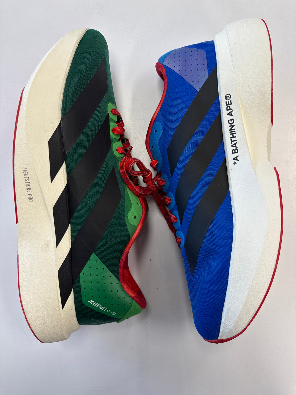 ADIDAS ADIZERO EVO SL BAPE GREEN - SIZE 12.5 (WORN)