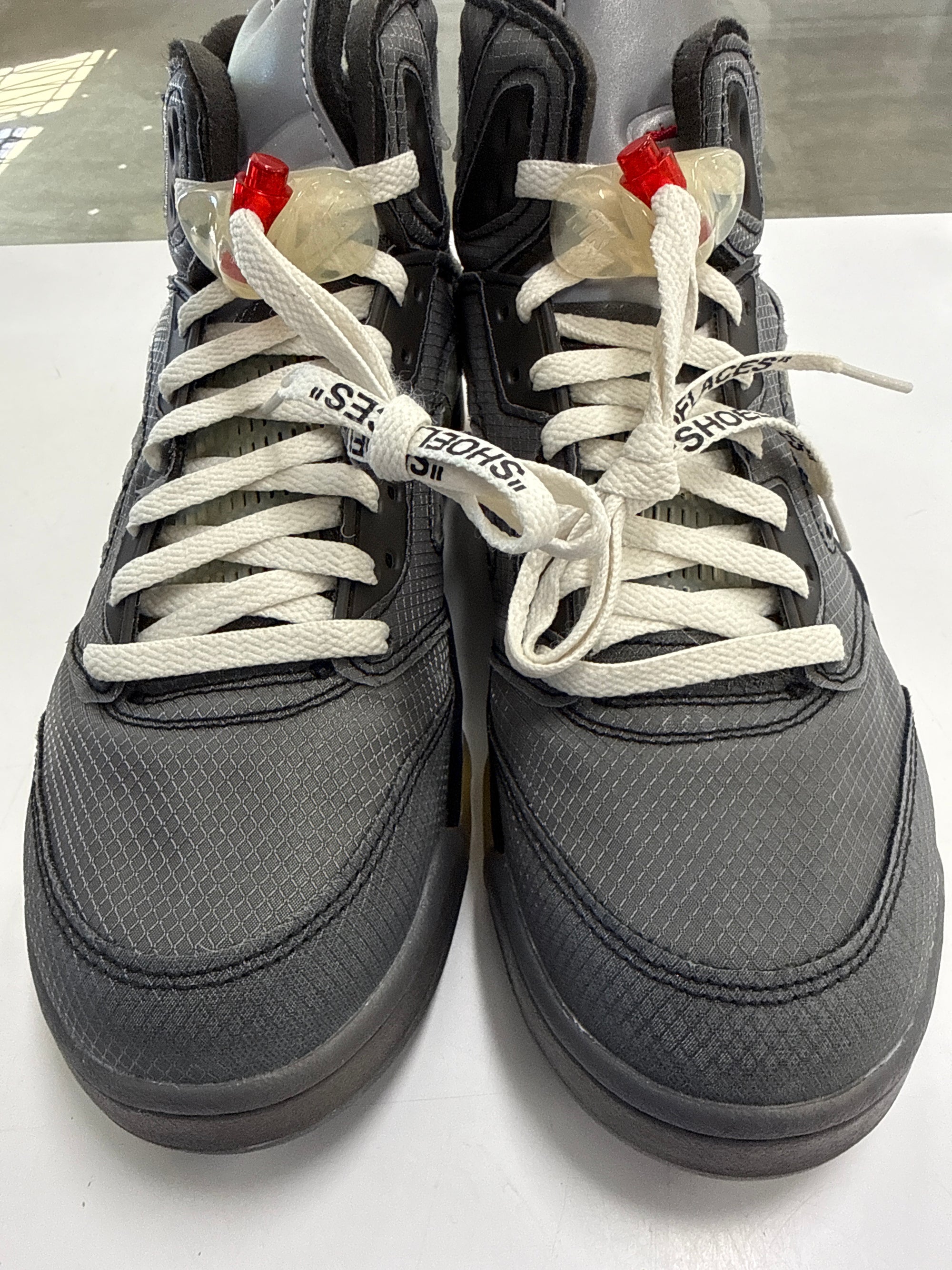 OFF WHITE AIR JORDAN 5 MUSLIN - SIZE 10 (WORN) - SUPER CLEAN - CLEAR NETTING