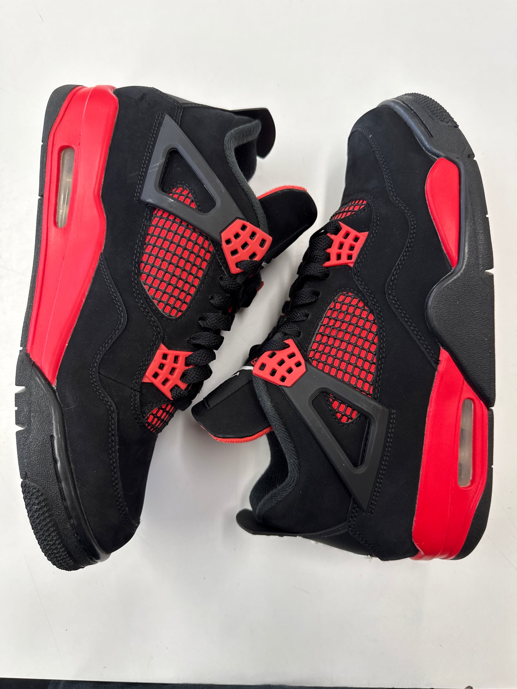 AIR JORDAN 4 RED THUNDER - SIZE 10 (WORN) - DAMAGED LID