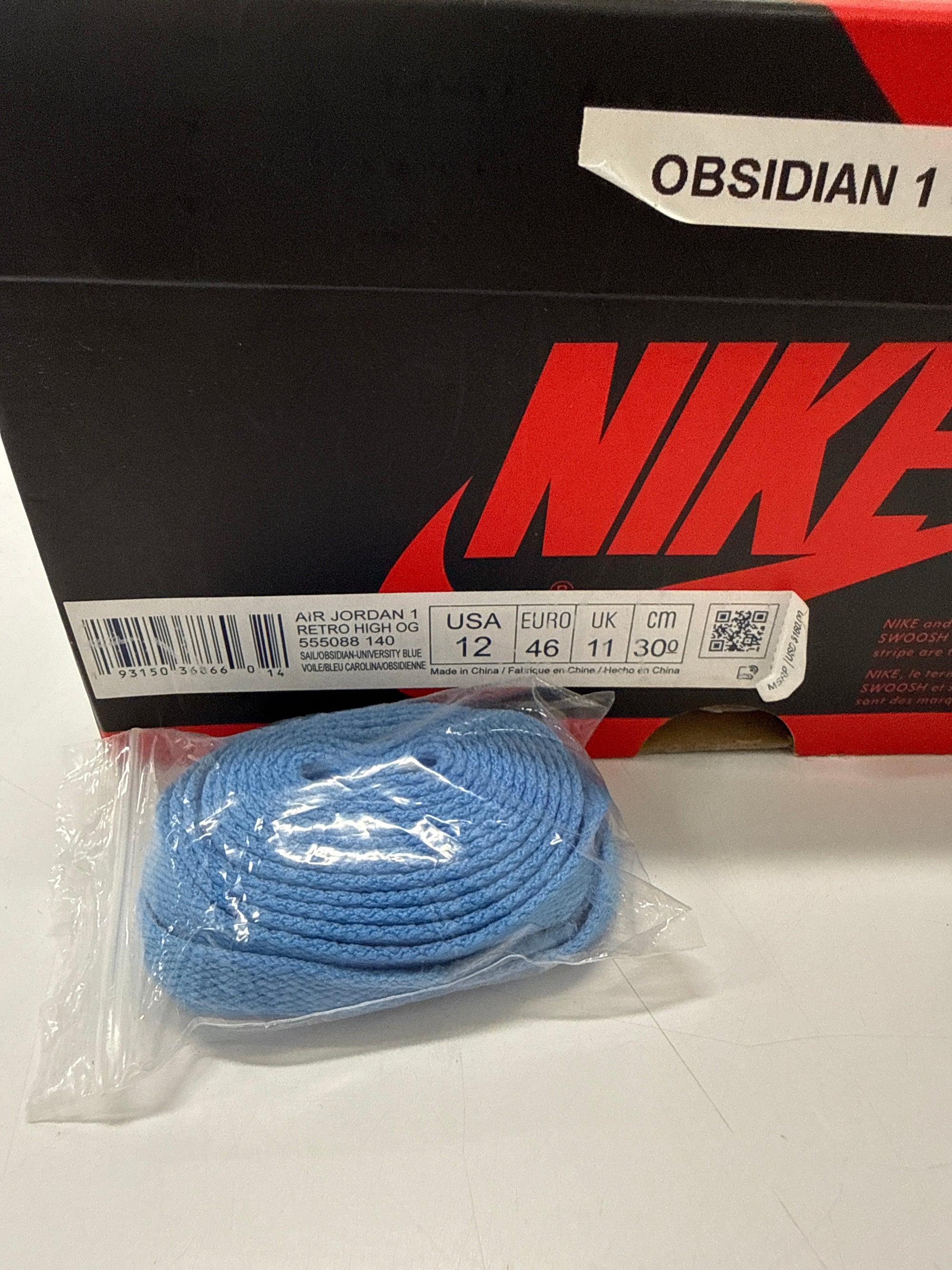 AIR JORDAN 1 HIGH OBSIDIAN - SIZE 12 (WORN)