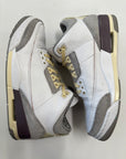 WMNS AIR JORDAN 3 A MA MANIERE WHITE - SIZE W10.5 M9 (WORN)