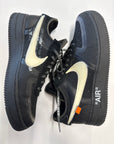 OFF WHITE AIR FORCE 1 LOW BLACK WHITE - SIZE 10 (WORN)