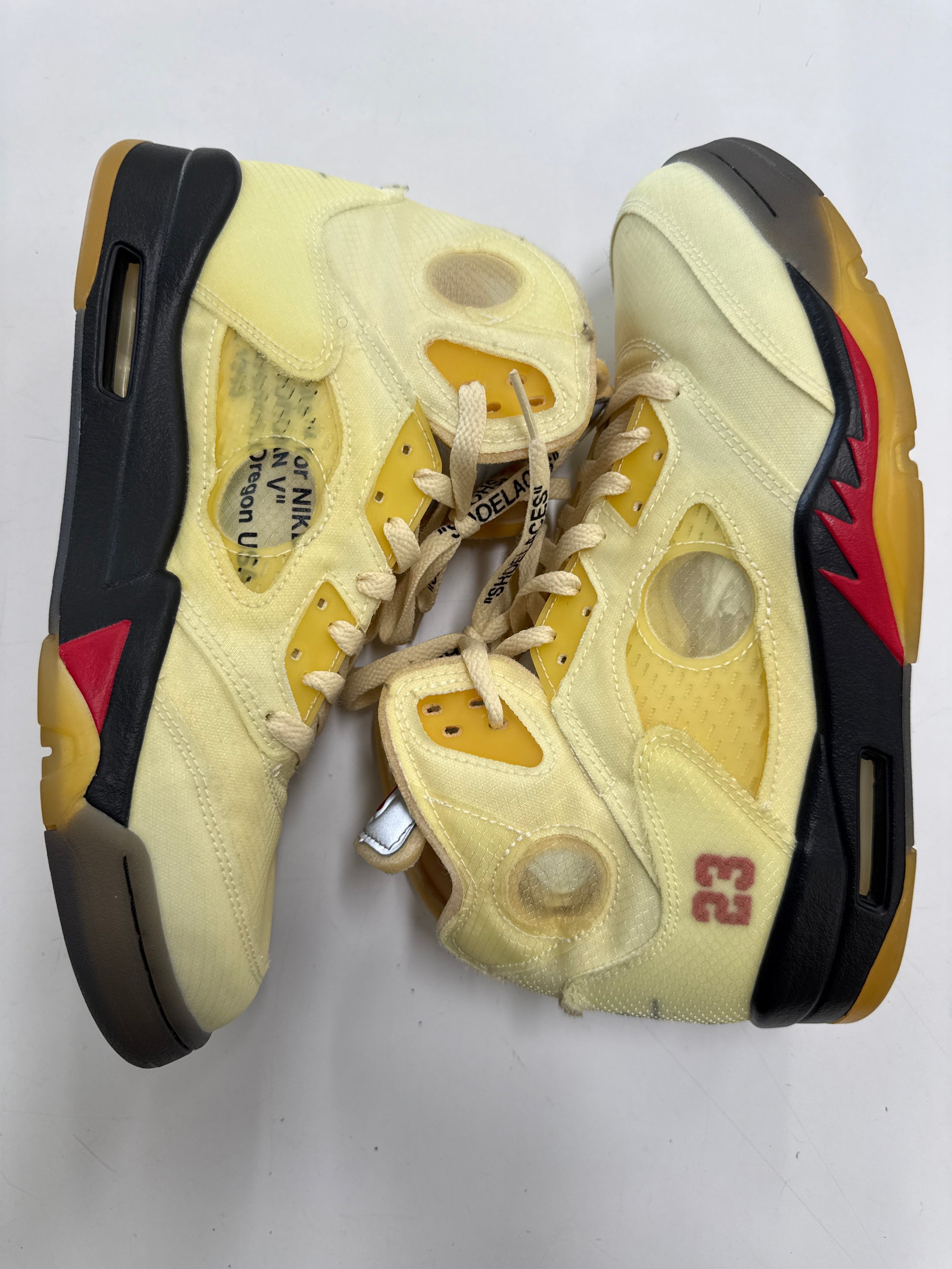 OFF WHITE AIR JORDAN 5 SAIL - SIZE 10.5 (WORN)