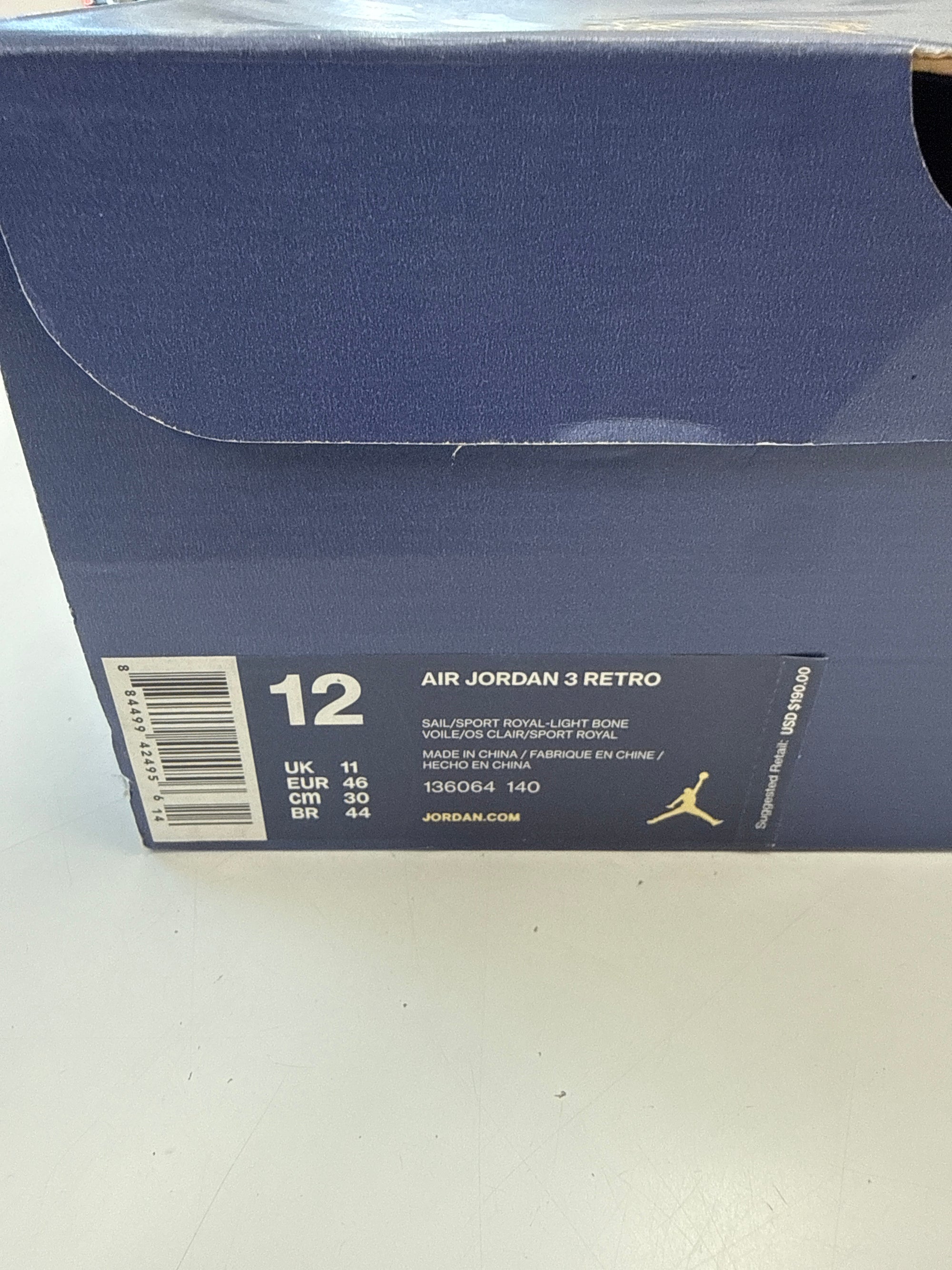 AIR JORDAN 3 INTERNATIONAL FLIGHT - SIZE 12 (WORN)