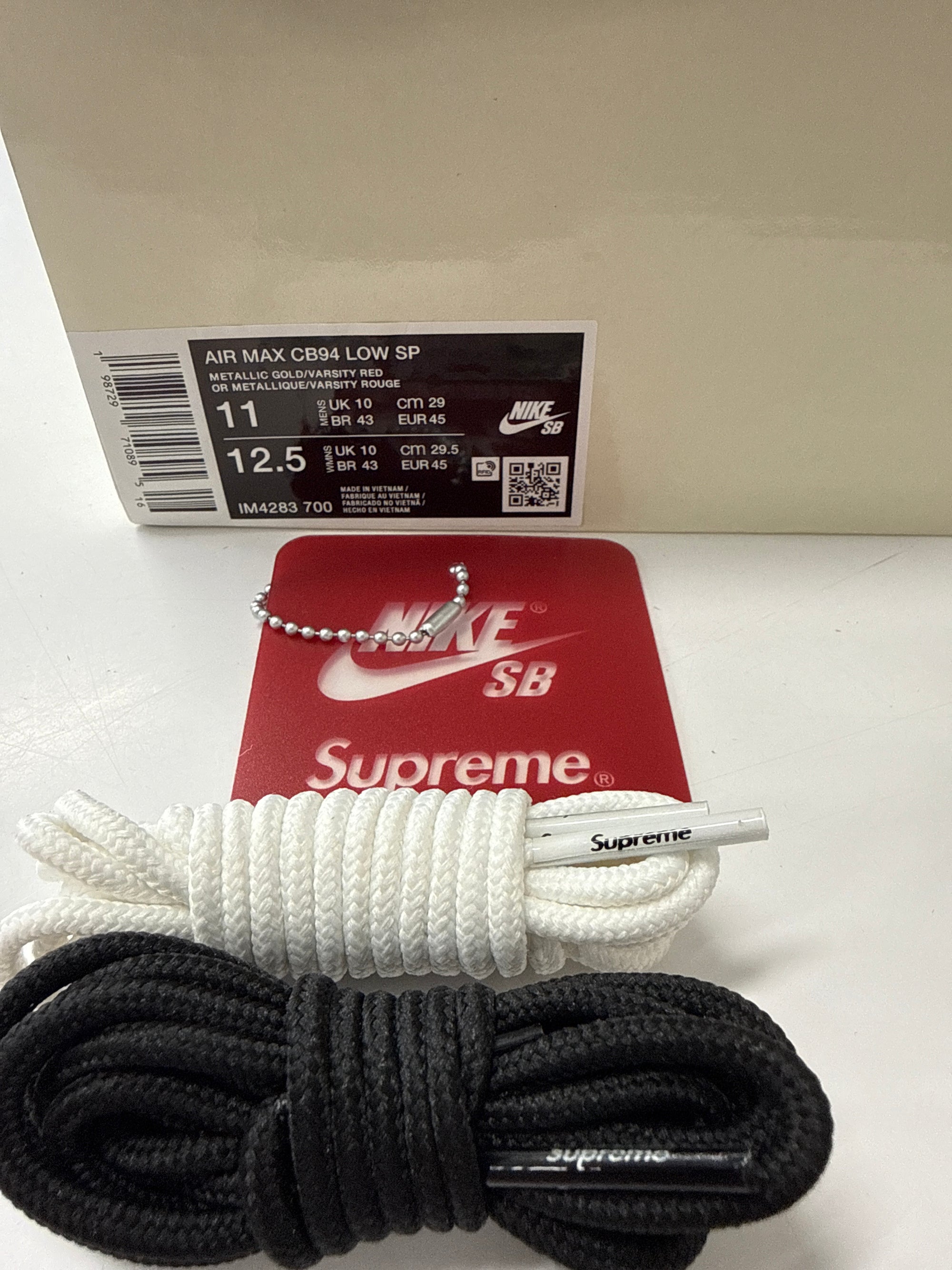 SB AIR MAX 2 CB '94 SUPREME METALLIC GOLD - SIZE 11 (WORN)