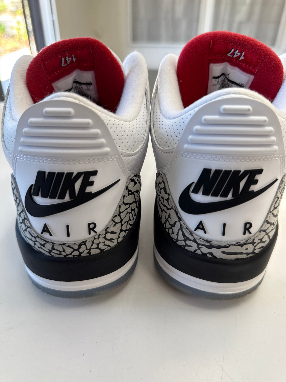 AIR JORDAN 3 WHITE CEMENT FREE THROW LINE - SIZE 9 (WORN)