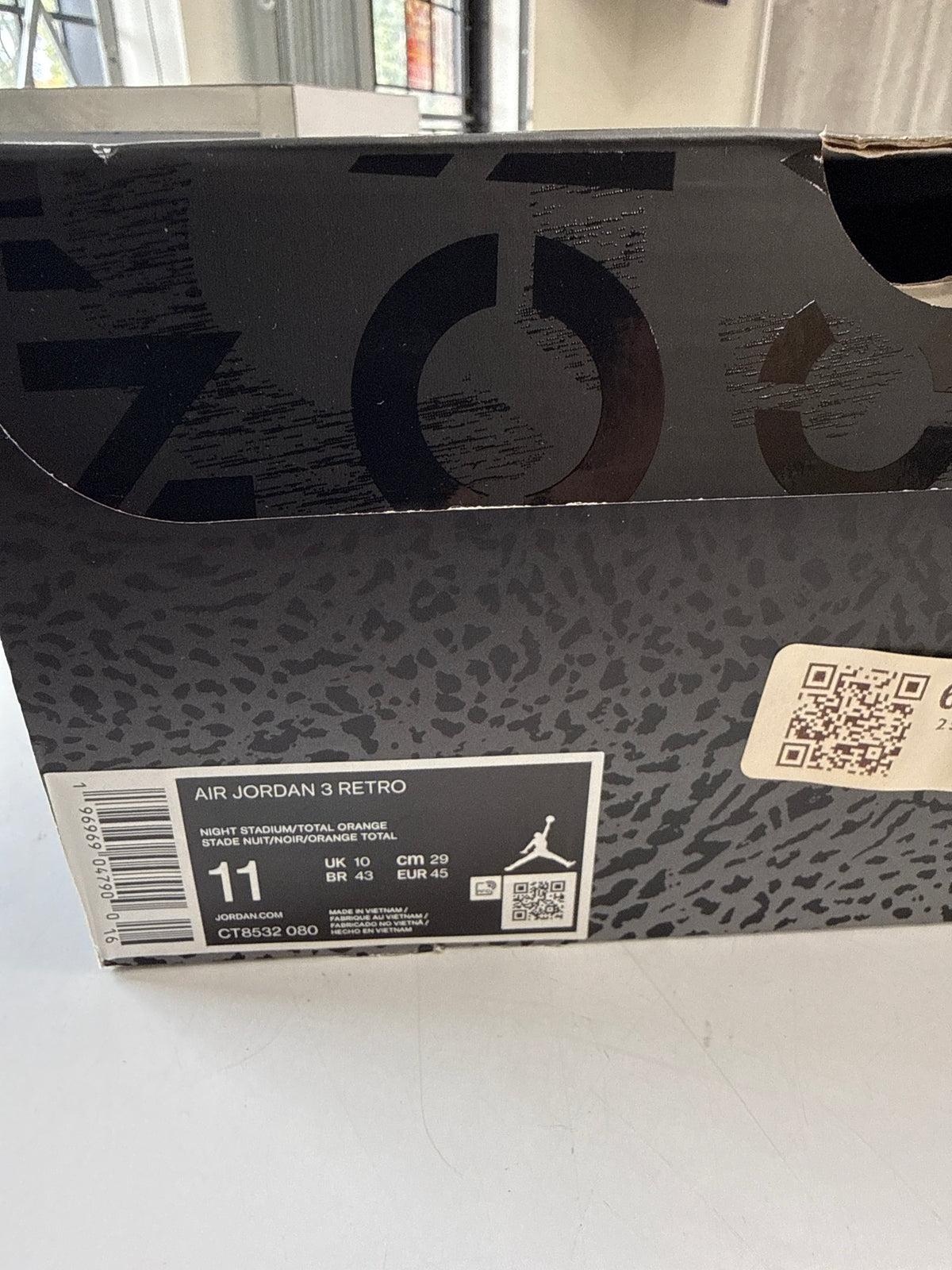 AIR JORDAN 3 FEAR 2023 - SIZE 11 (WORN)