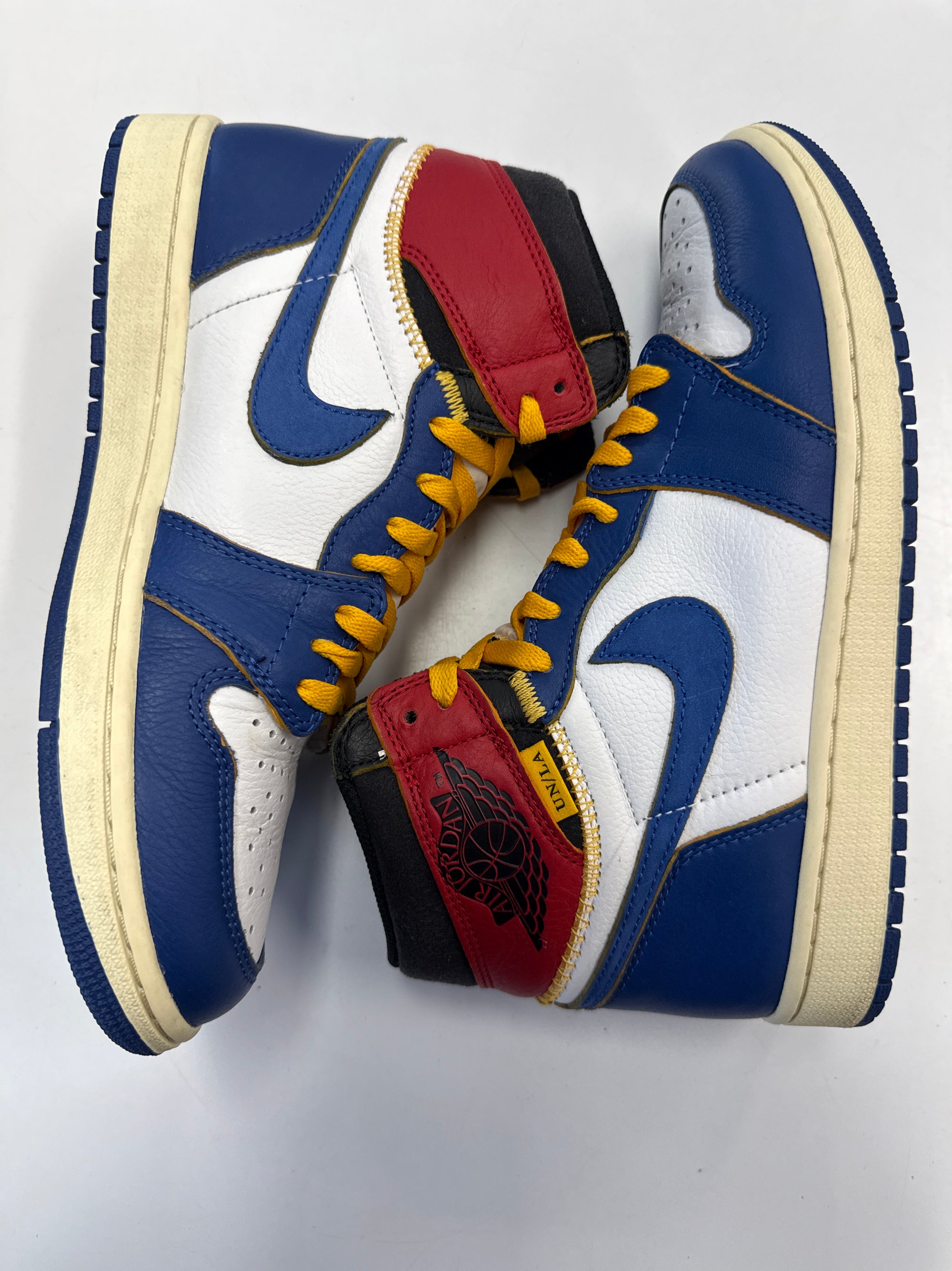 AIR JORDAN 1 HIGH UNION STORM BLUE - SIZE 9 (WORN)