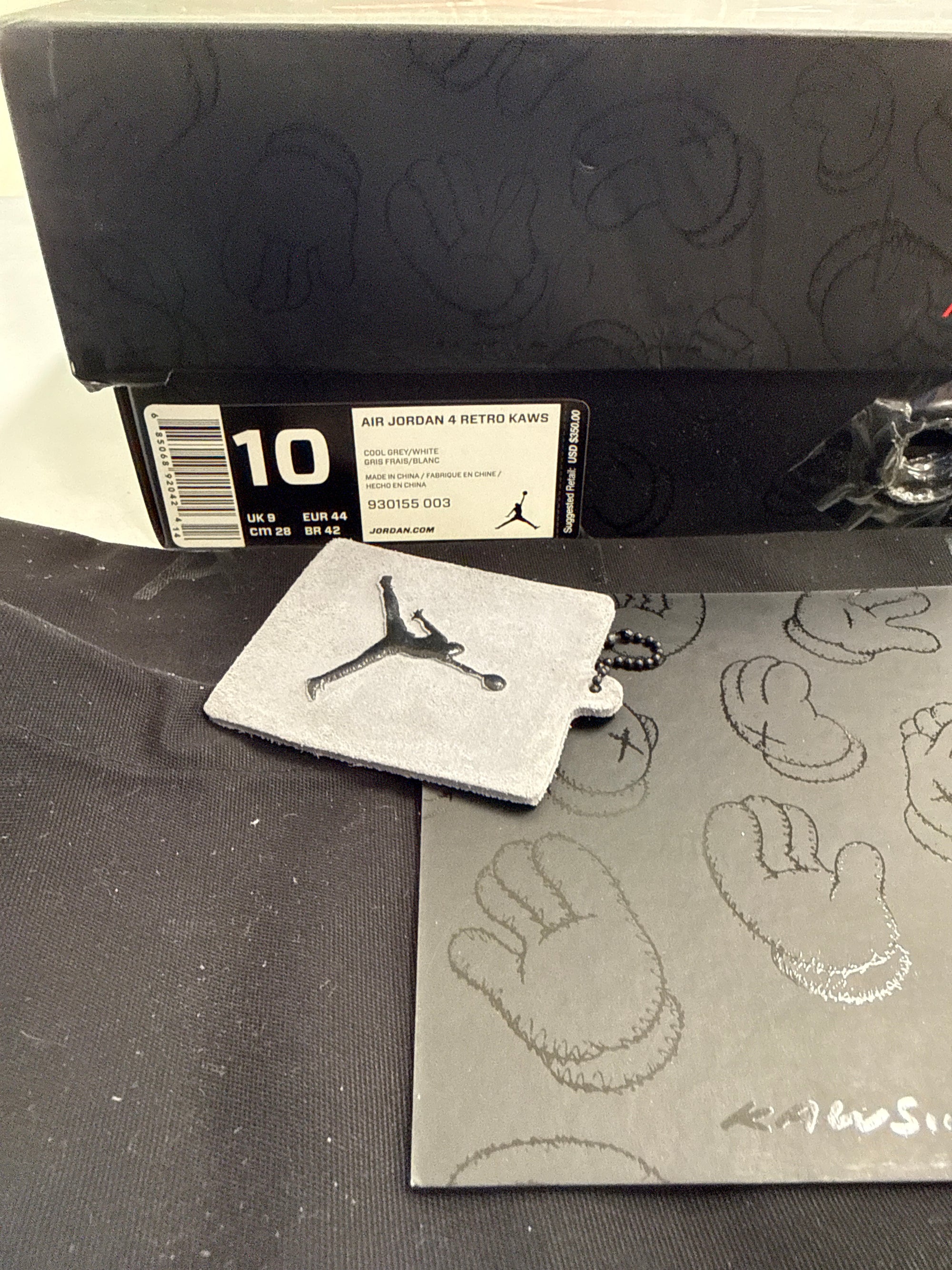 AIR JORDAN 4 KAWS GREY - SIZE 10 (WORN)