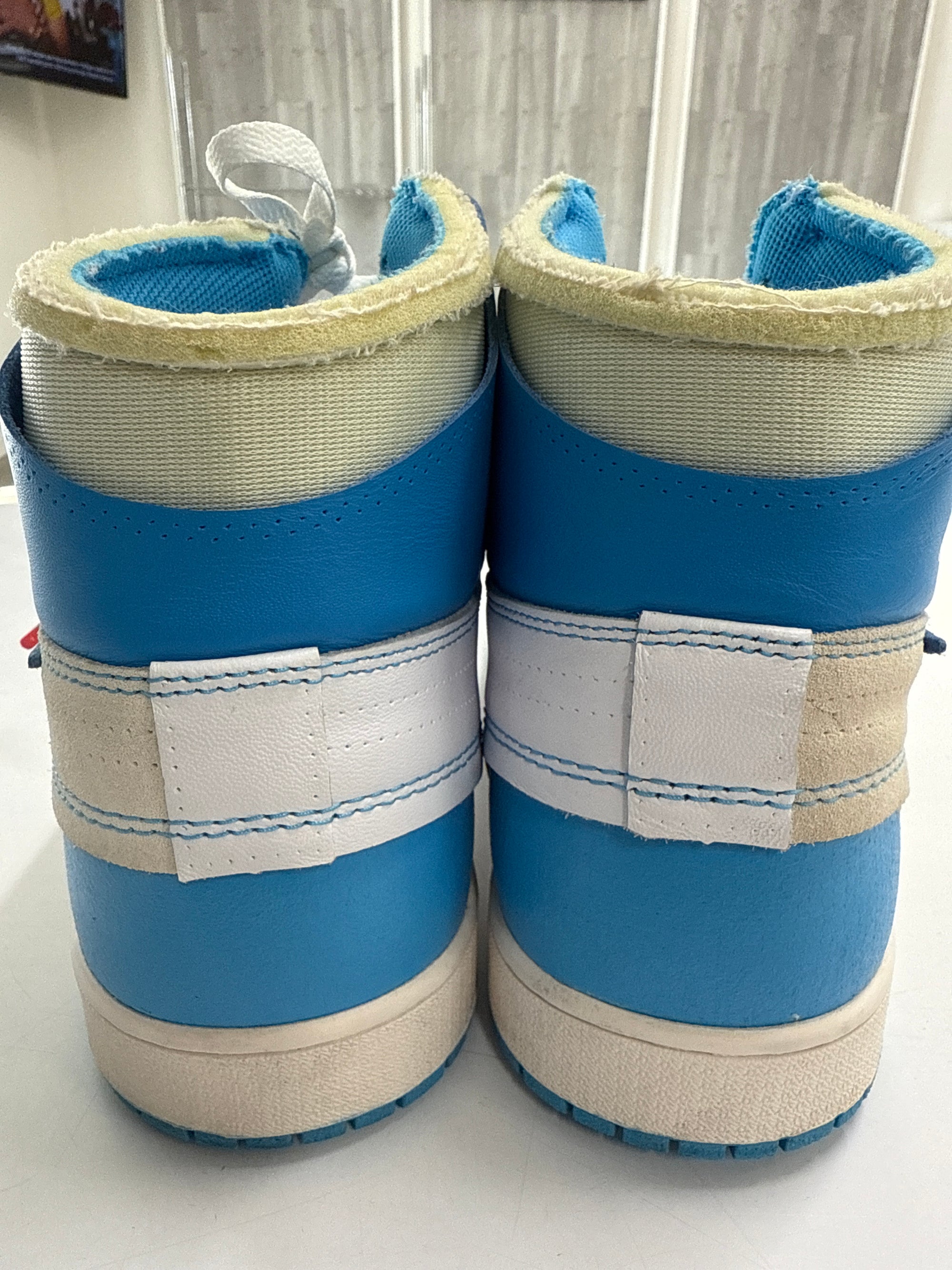 OFF WHITE AIR JORDAN 1 HIGH UNIVERSITY BLUE - SIZE 14 (WORN)