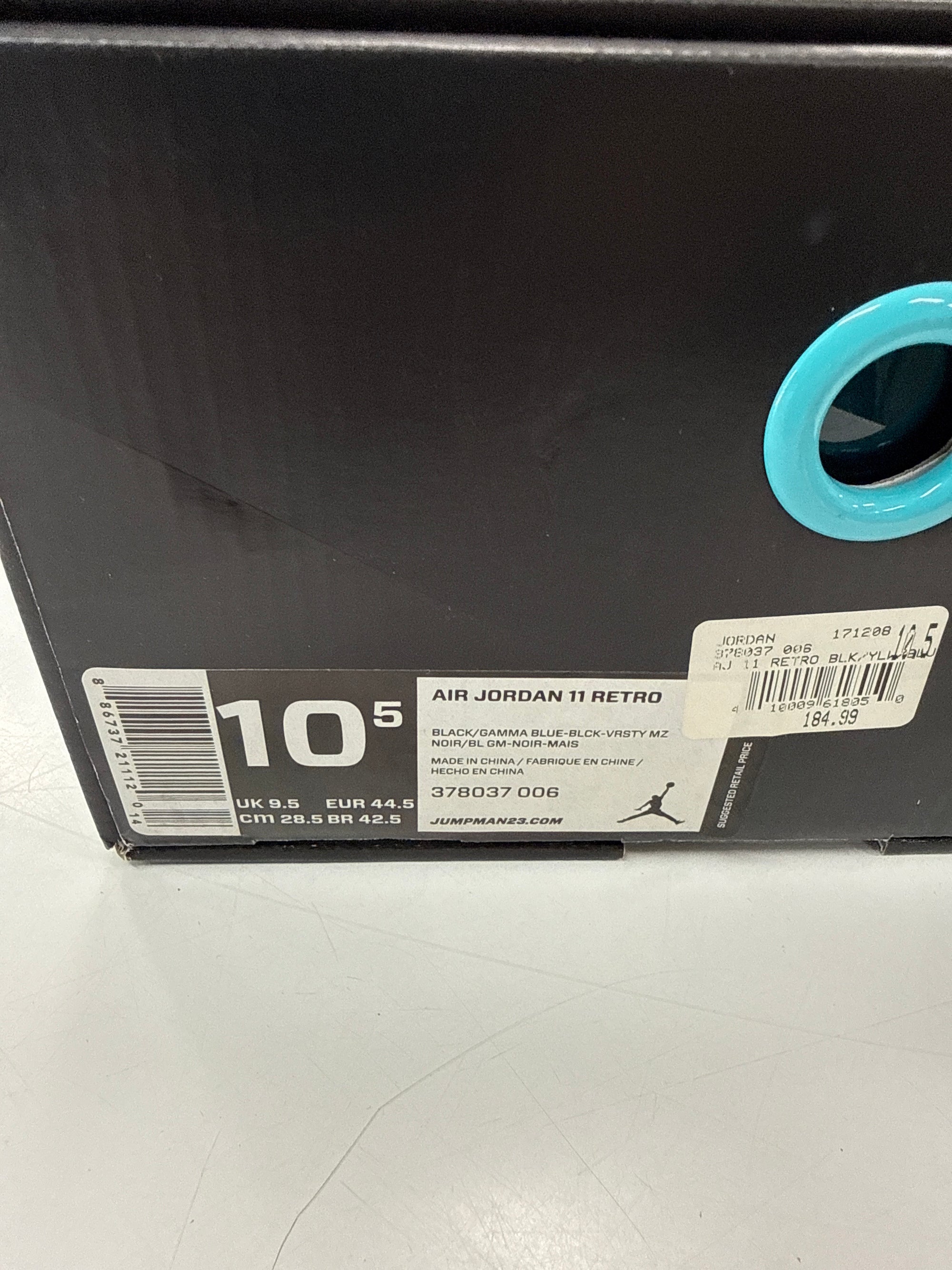 AIR JORDAN 11 GAMMA 2013 - SIZE 10.5 (WORN)
