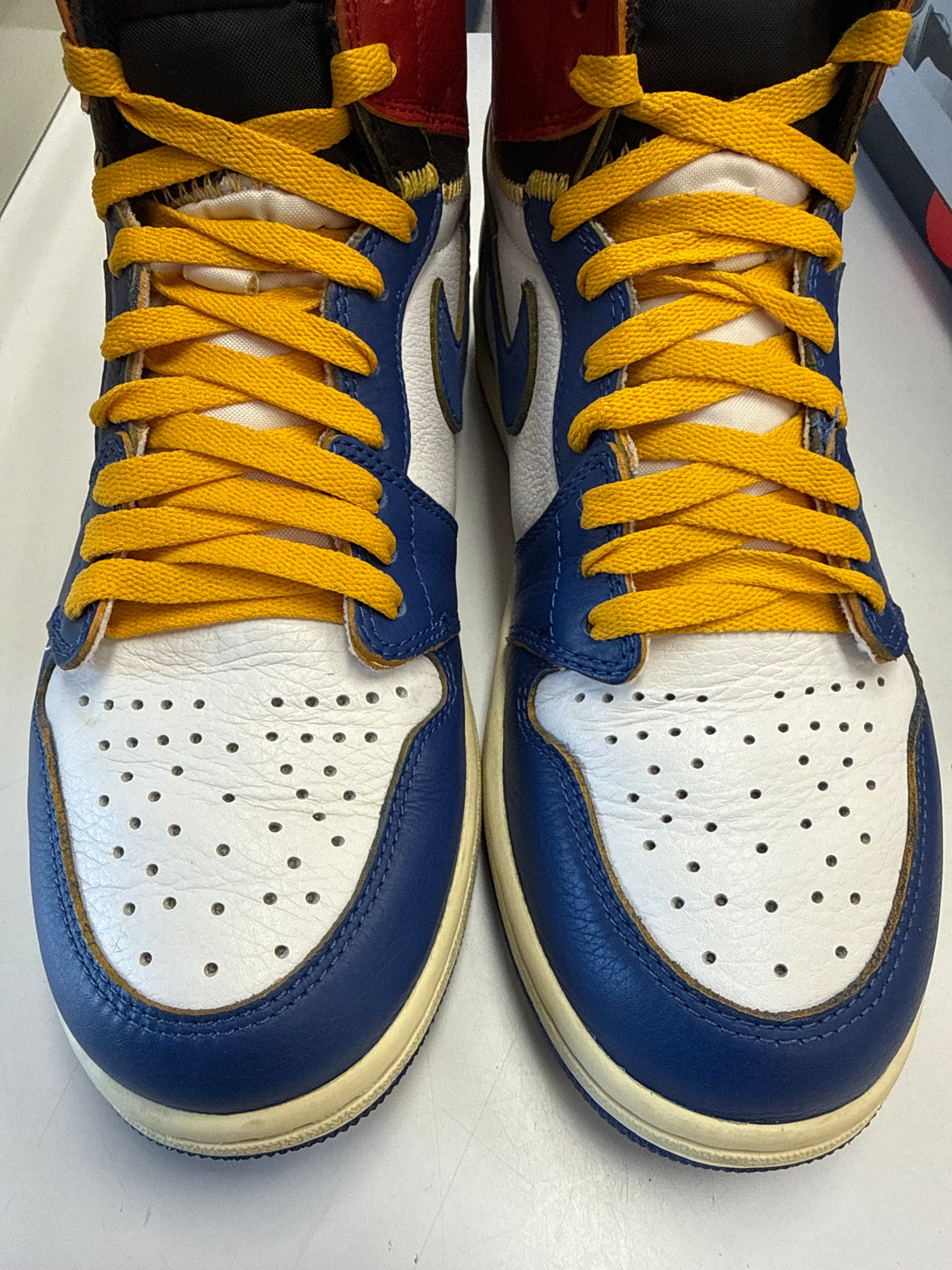 AIR JORDAN 1 HIGH UNION STORM BLUE - SIZE 9 (WORN)