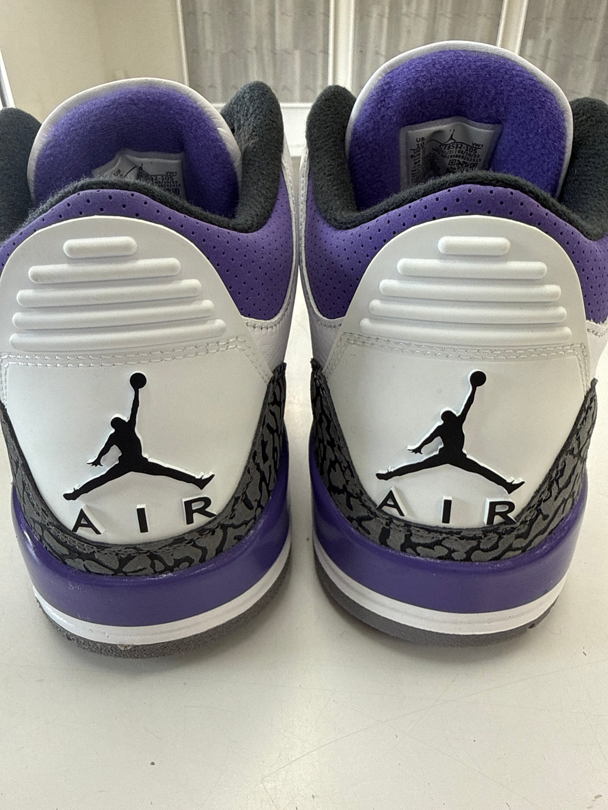 AIR JORDAN 3 DARK IRIS - SIZE 10 (WORN) - SUPER CLEAN