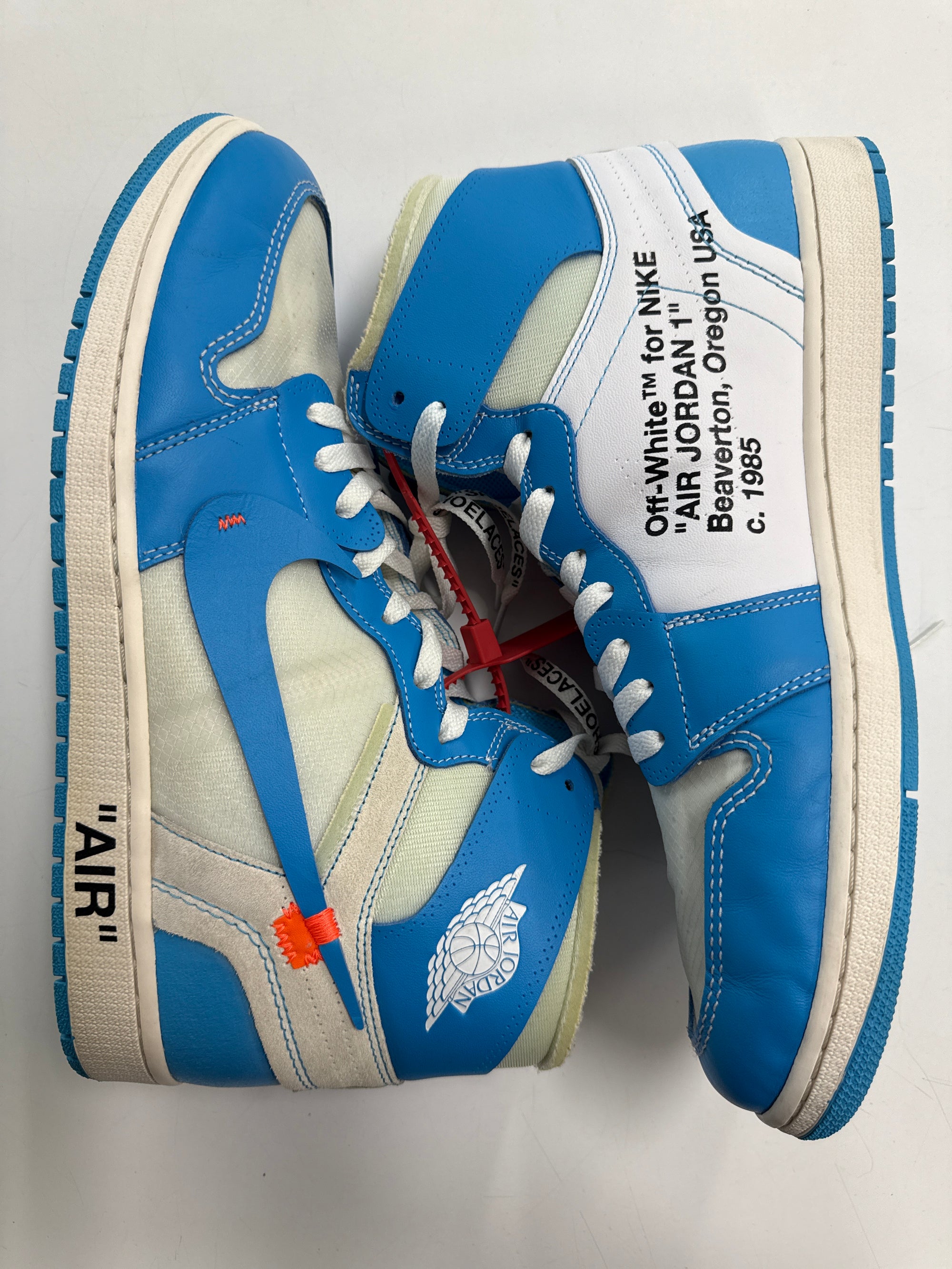 OFF WHITE AIR JORDAN 1 HIGH UNIVERSITY BLUE - SIZE 14 (WORN)