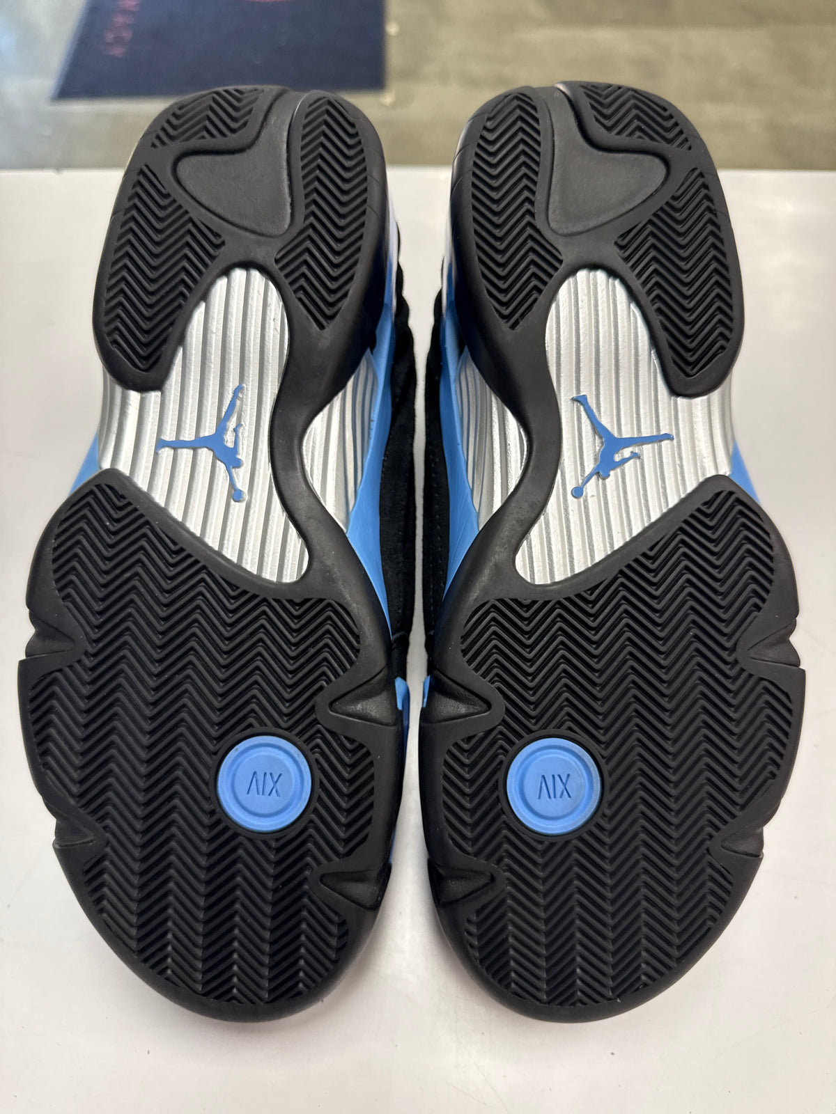 AIR JORDAN 14 BLACK UNIVERSITY BLUE 2026 - SIZE 12 (WORN) - SUPER CLEAN