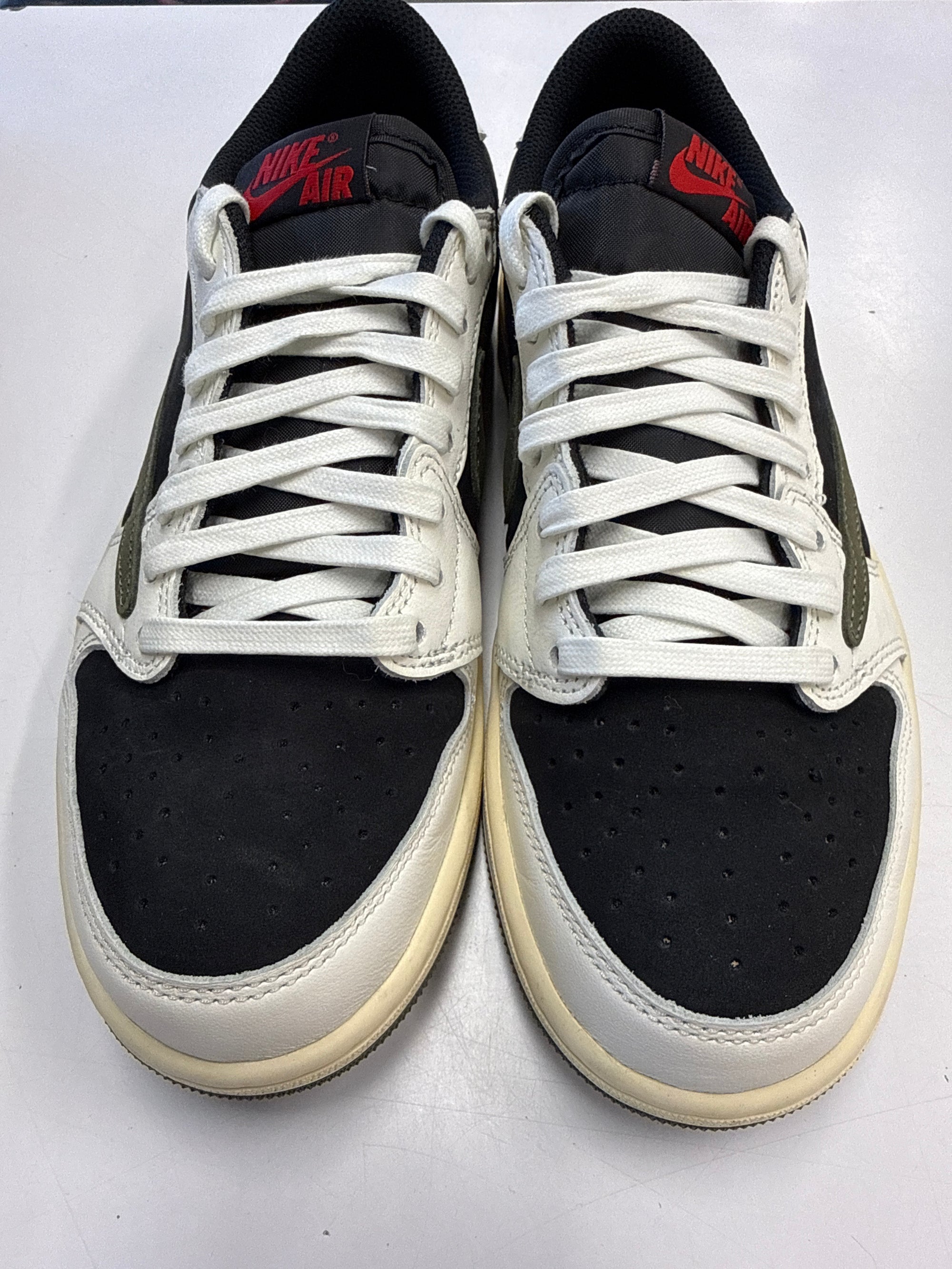 WMNS AIR JORDAN 1 LOW TRAVIS SCOTT OLIVE - SIZE W7.5 M6 (WORN)