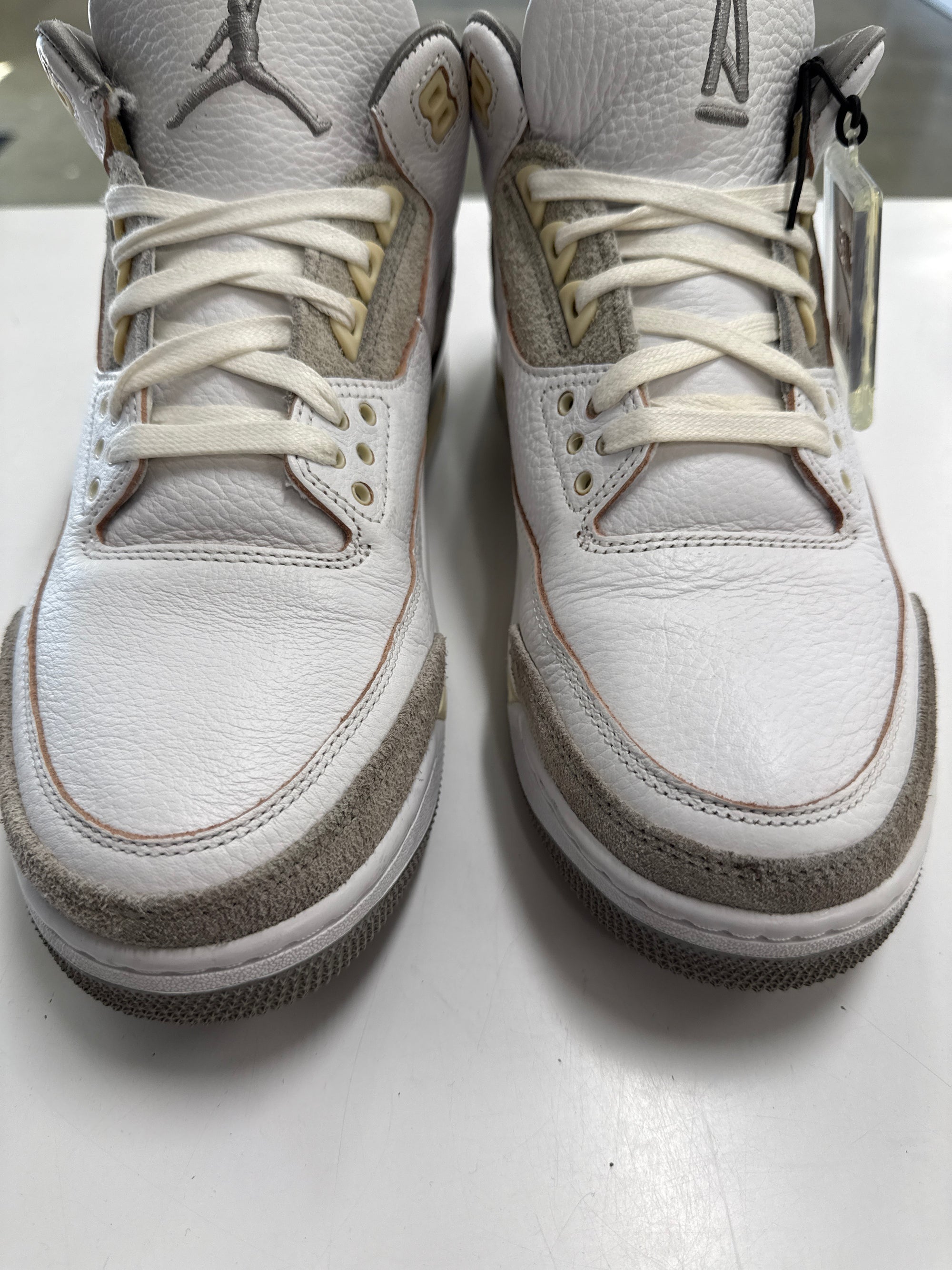 WMNS AIR JORDAN 3 A MA MANIERE WHITE - SIZE W12.5 M11 (WORN)