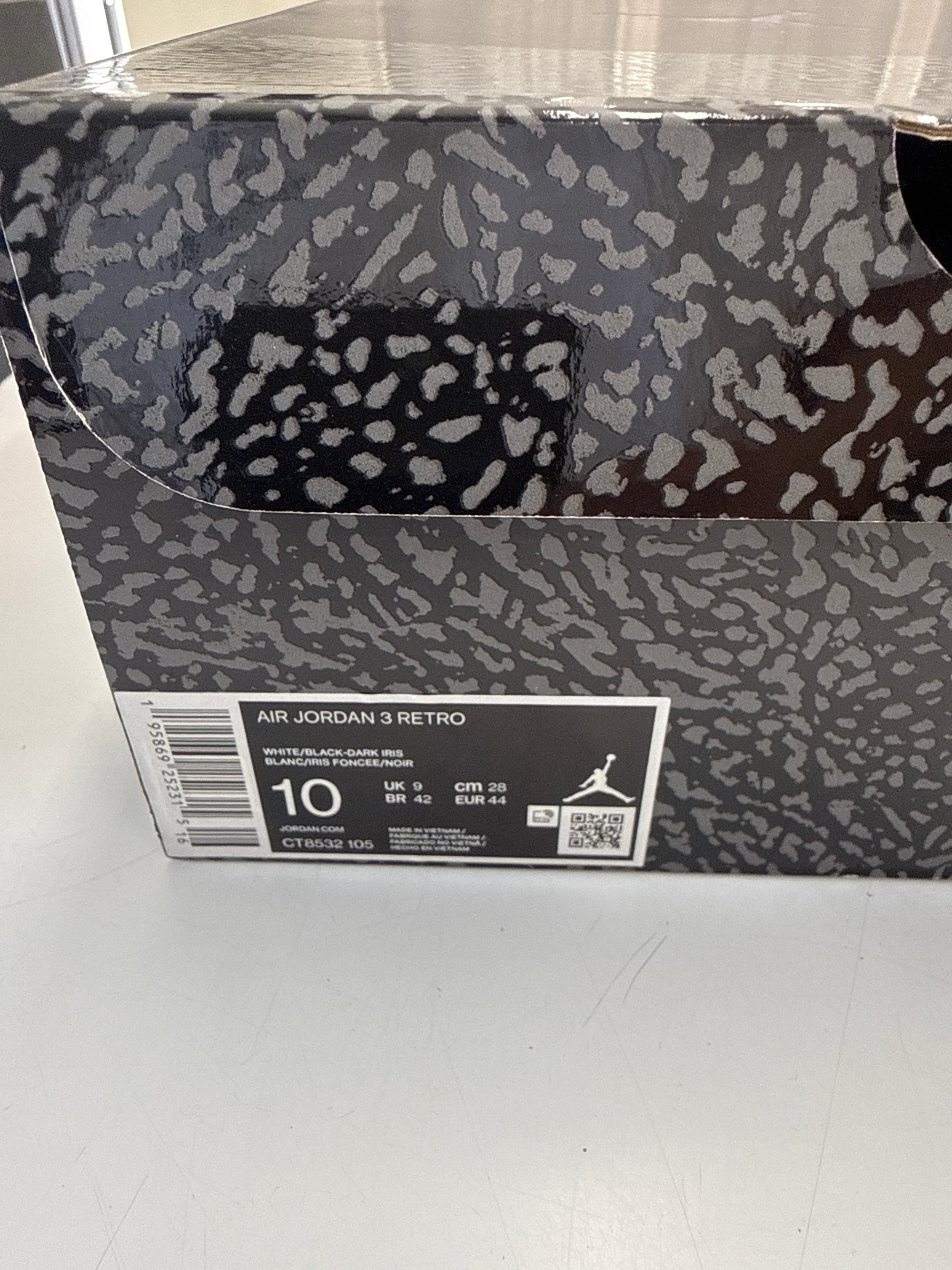 AIR JORDAN 3 DARK IRIS - SIZE 10 (WORN) - SUPER CLEAN