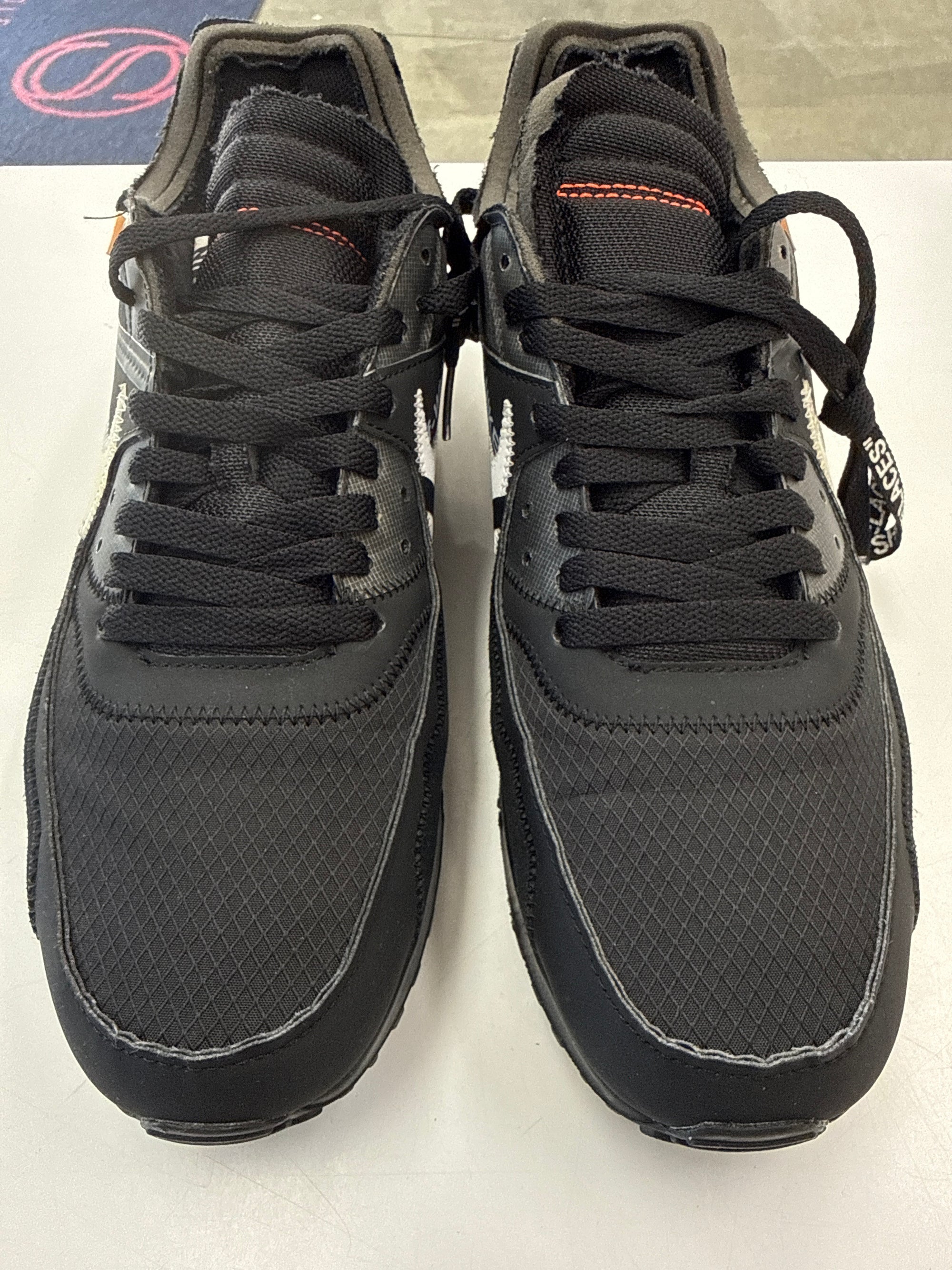 OFF WHITE AIR MAX 90 BLACK - SIZE 11.5 (WORN)