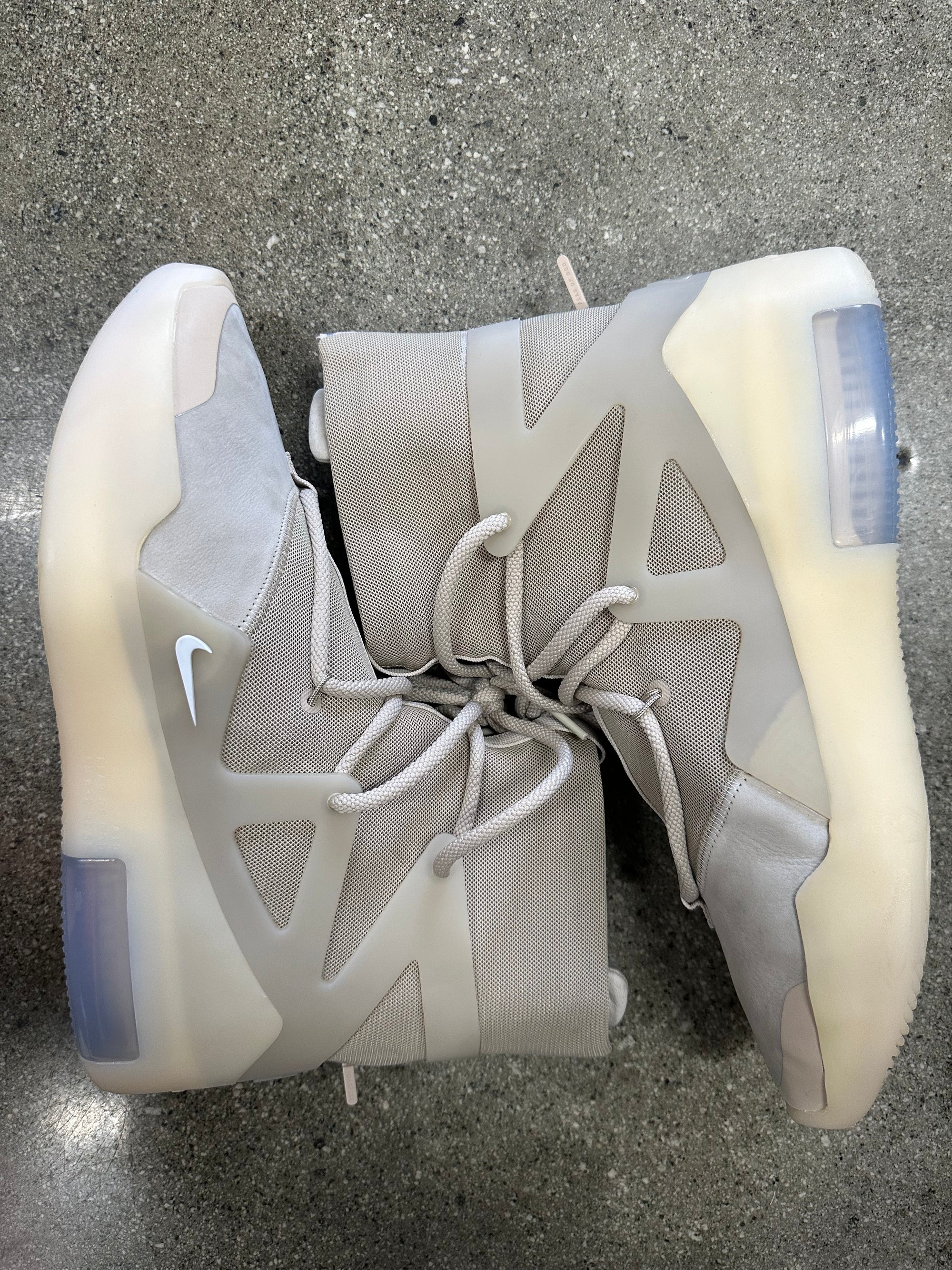 AIR FEAR OF GOD 1 OATMEAL - SIZE 11.5 (WORN) - SUPER CLEAN - SLIGHTLY STICKY BOTTOMS