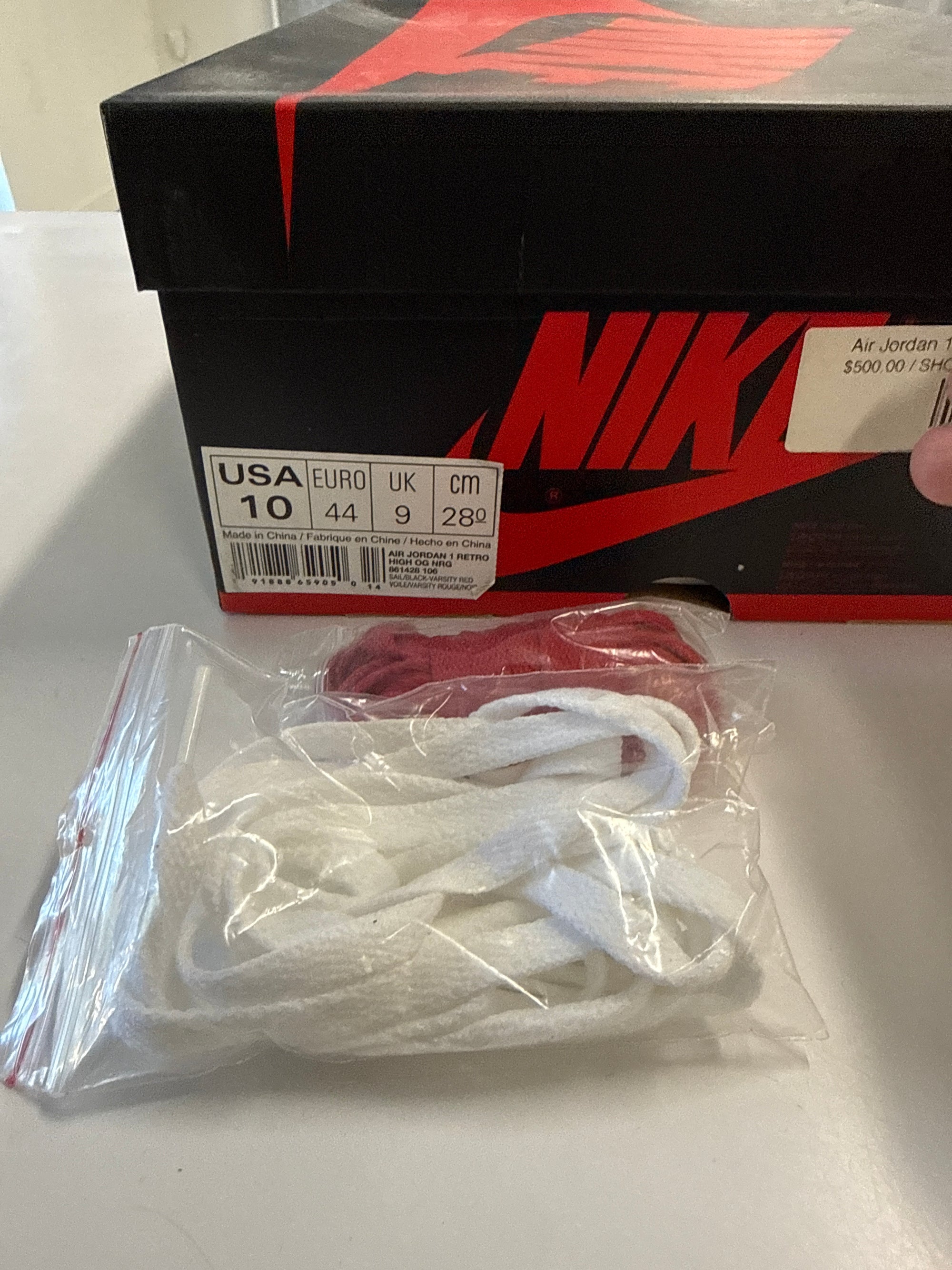 AIR JORDAN 1 HIGH NOT FOR RESALE - SIZE 10 (WORN) - MIDSOLE YELLOWING
