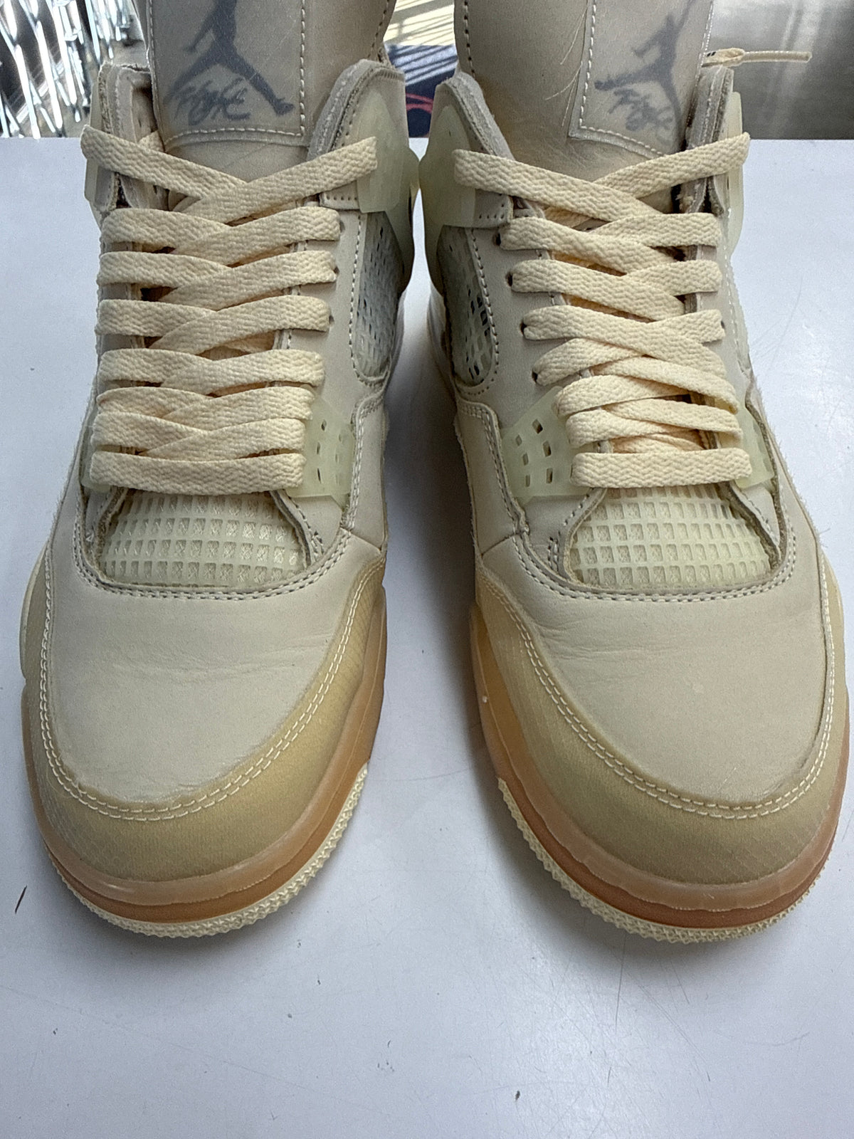 OFF WHITE AIR JORDAN 4 SAIL - SIZE W12 M10.5 (WORN)