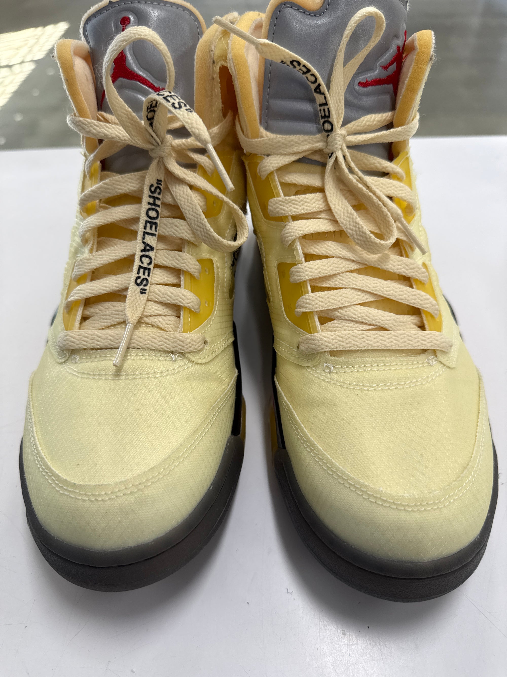 OFF WHITE AIR JORDAN 5 SAIL - SIZE 10.5 (WORN)