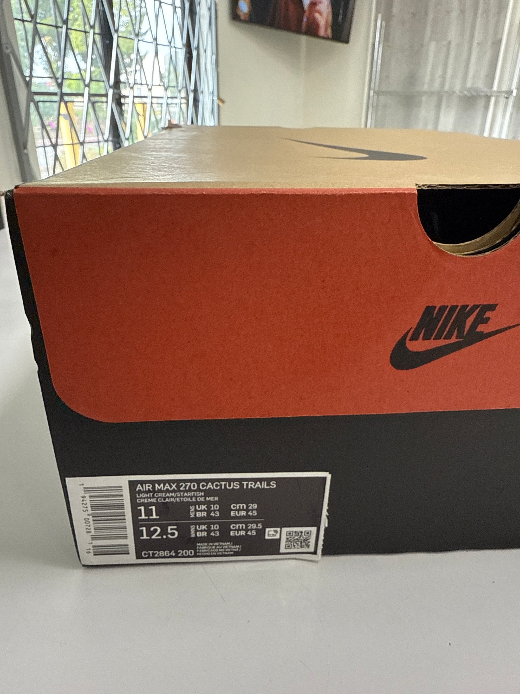 AIR MAX 270 TRAVIS SCOTT CACTUS TRAILS - SIZE 11 (WORN) - DAMAGED BOX