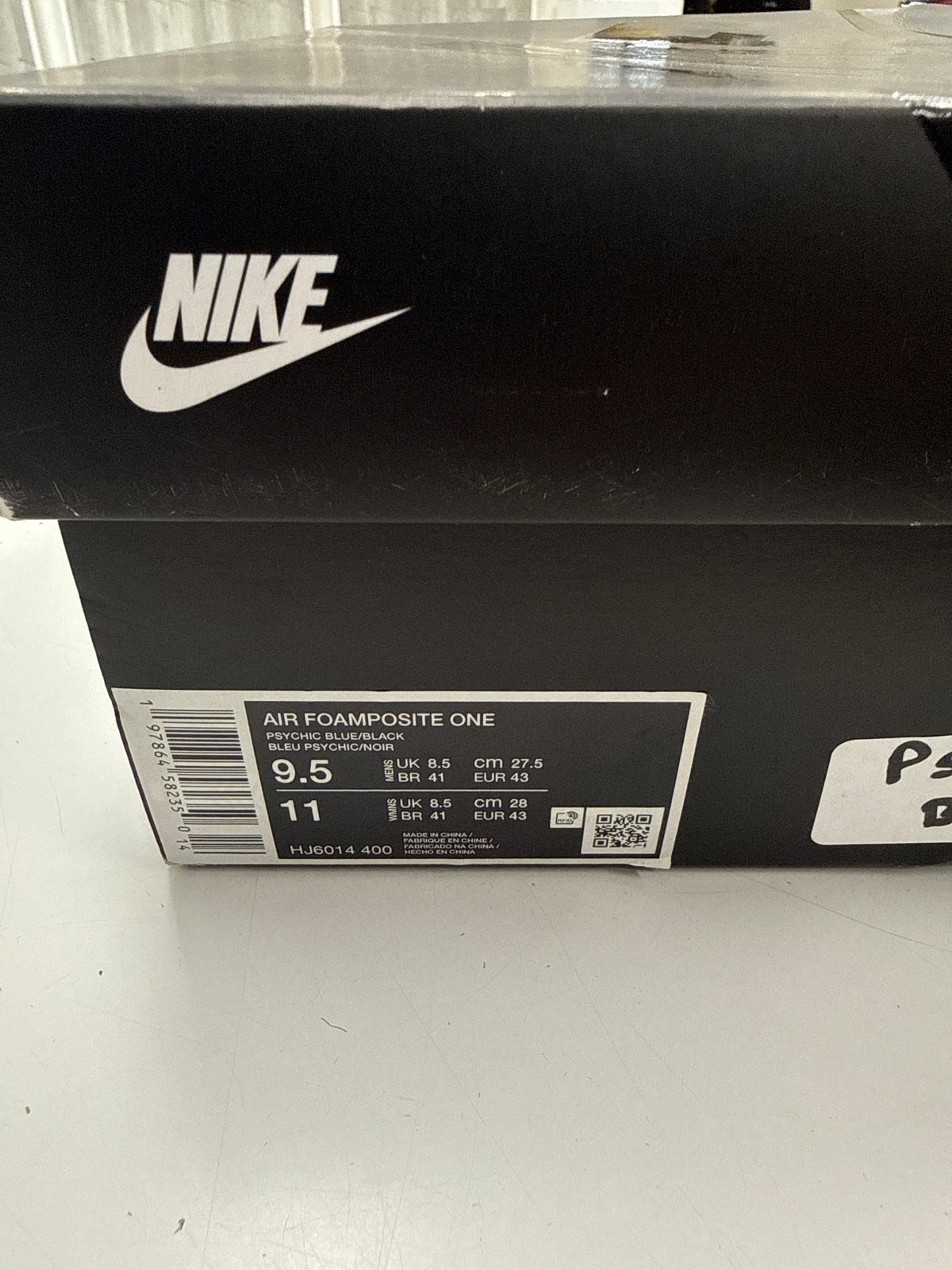 AIR FOAMPOSITE ONE PSYCHIC BLUE - SIZE 9.5 (WORN)