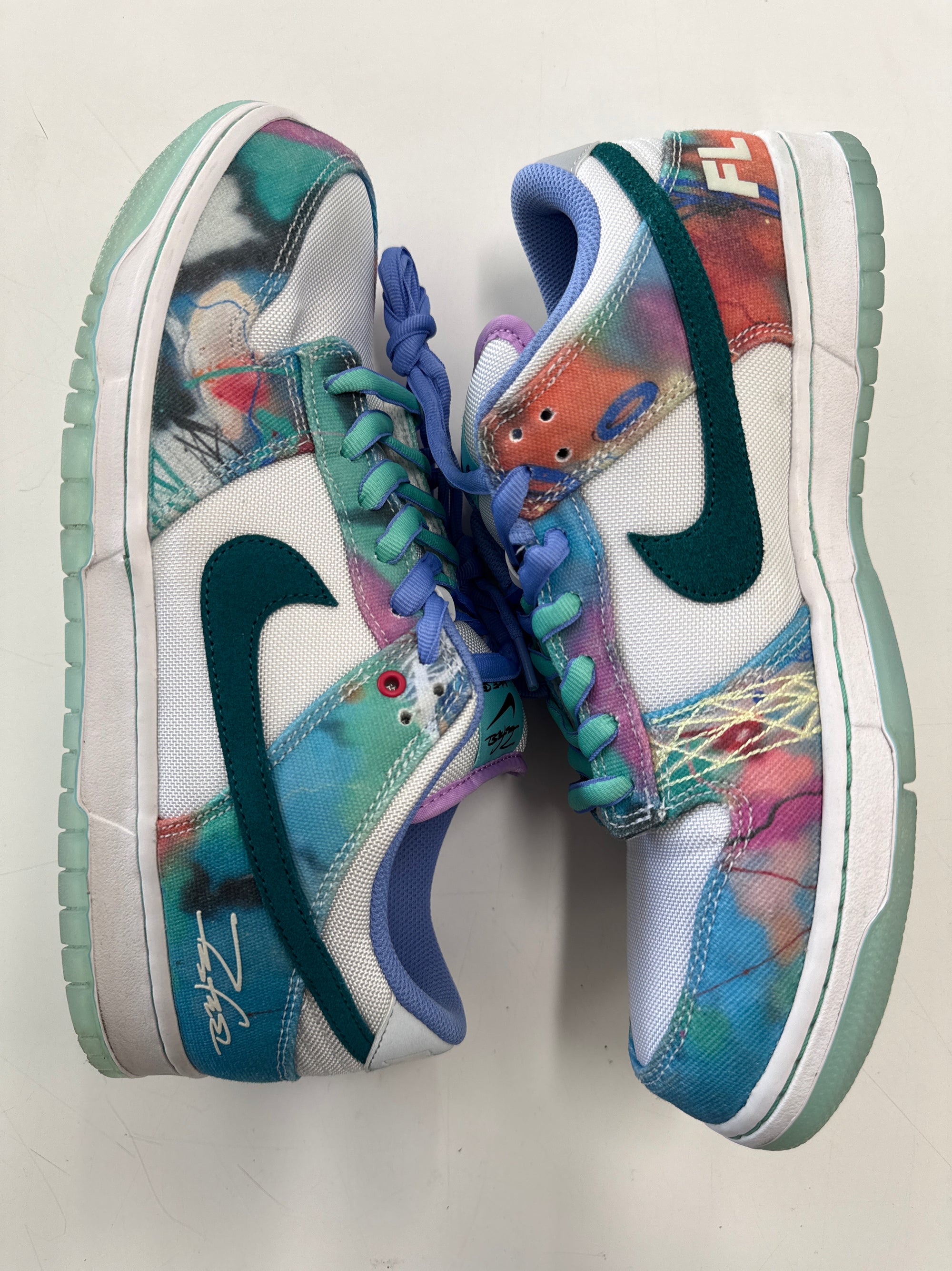 SB DUNK LOW OG QS FUTURA  BLEACHED AQUA - SIZE 11 (WORN)