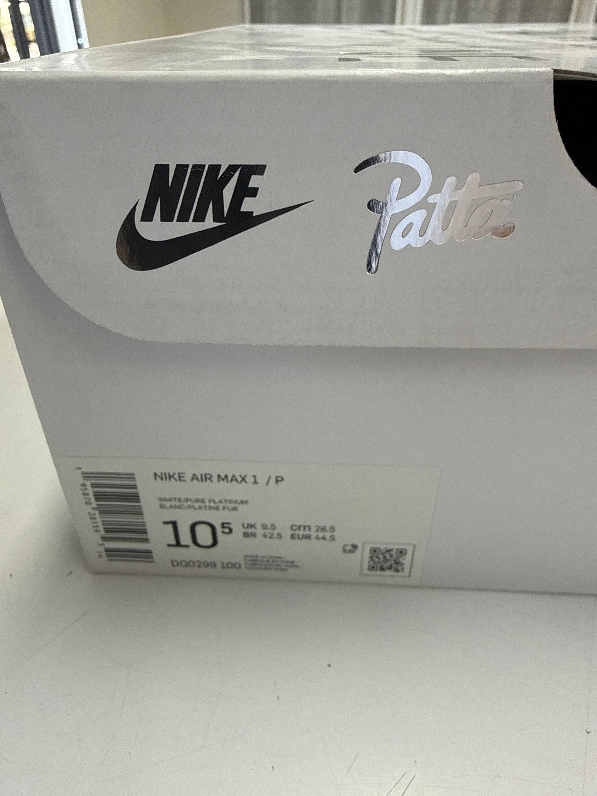 AIR MAX 1 PATTA WAVES WHITE - SIZE 10.5 (WORN)