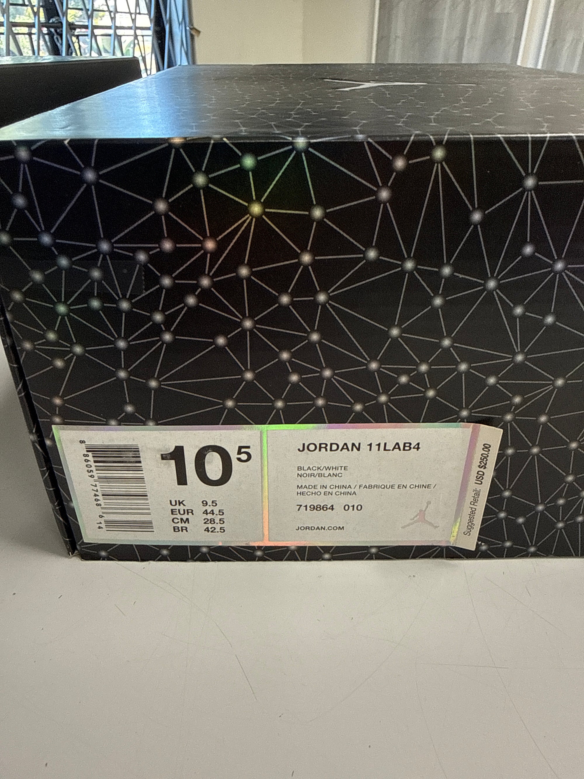 AIR JORDAN 11LAB4 BLACK - SIZE 10.5 (WORN)