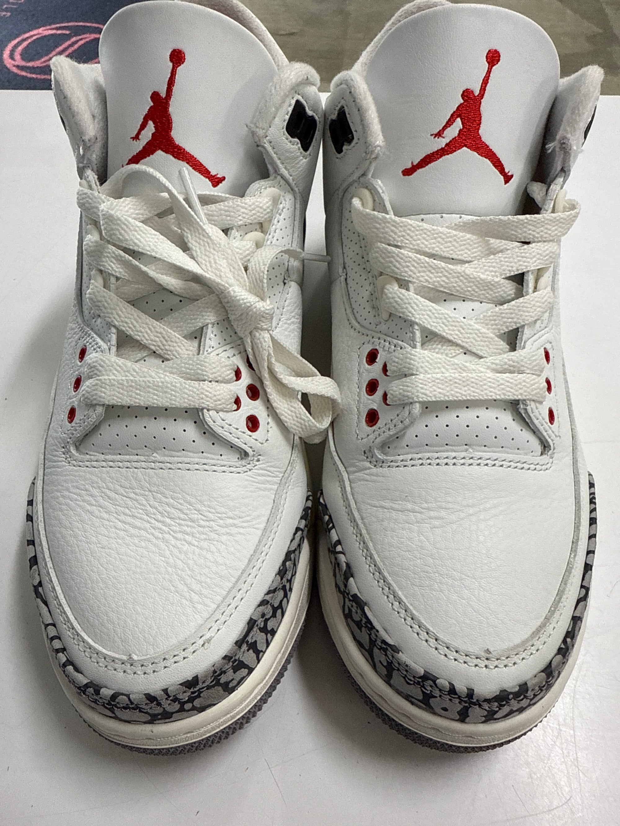 AIR JORDAN 3 WHITE CEMENT REIMAGINED - SIZE 7.5 (WORN)