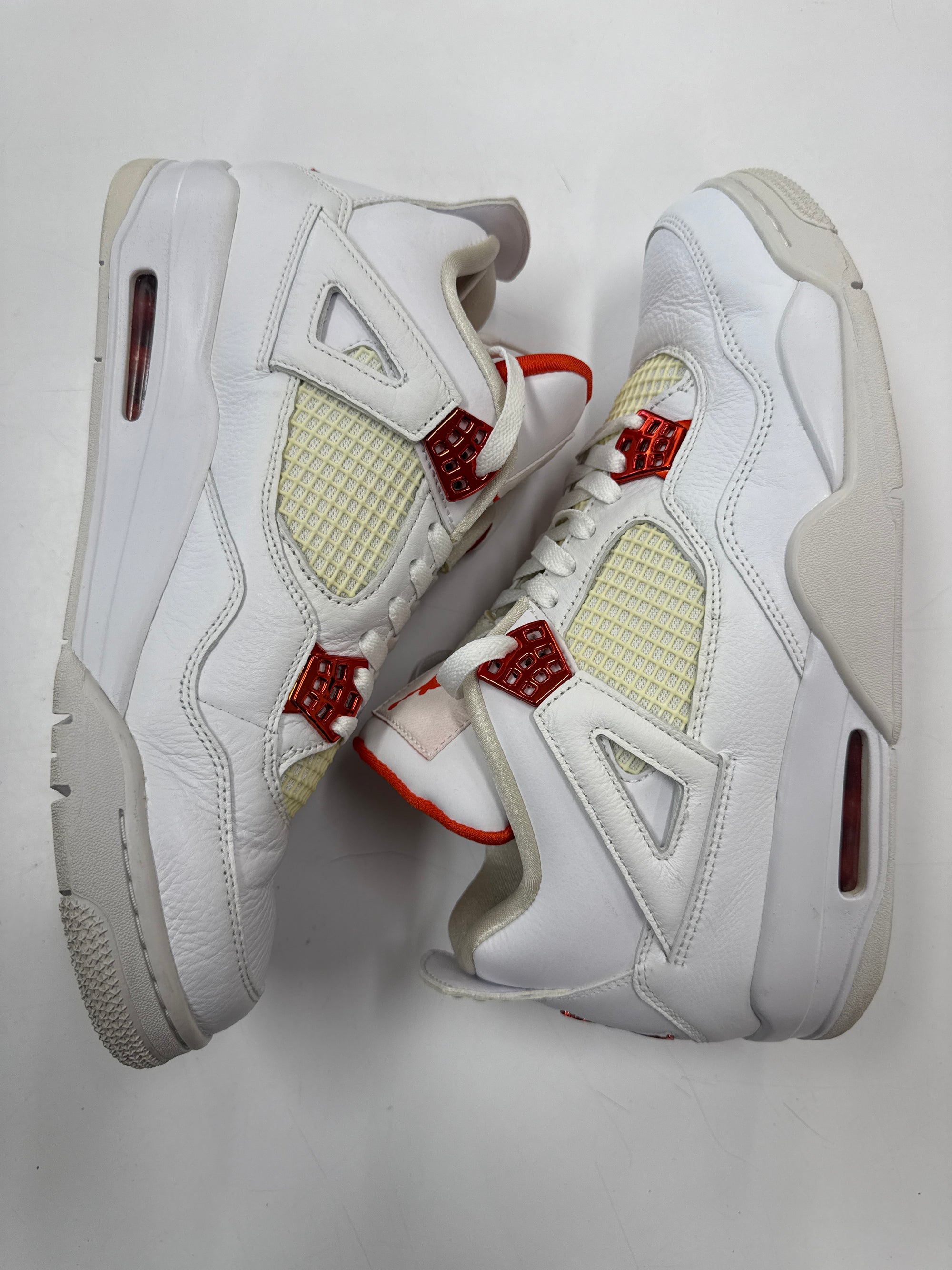 AIR JORDAN 4 METALLIC ORANGE - SIZE 12 (WORN) - NET YELLOWING