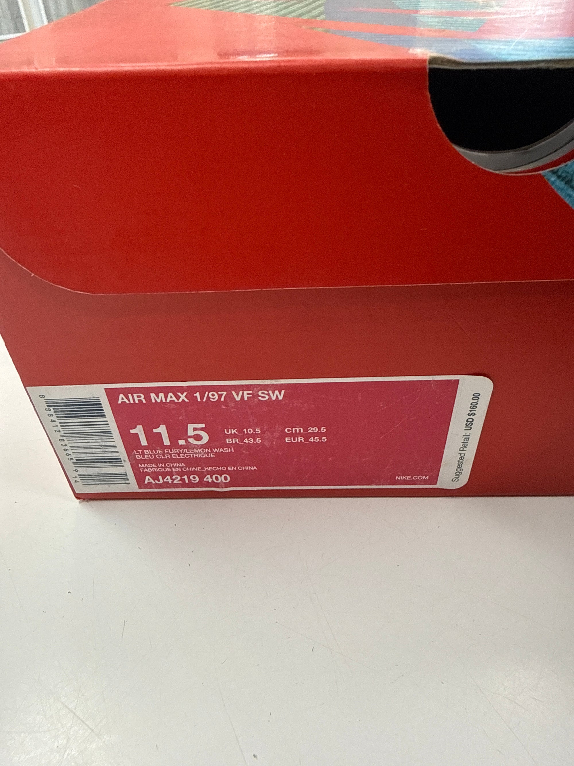 AIR MAX 1/97 SEAN WOTHERSPOON - SIZE 11.5 (WORN) - SUPER CLEAN