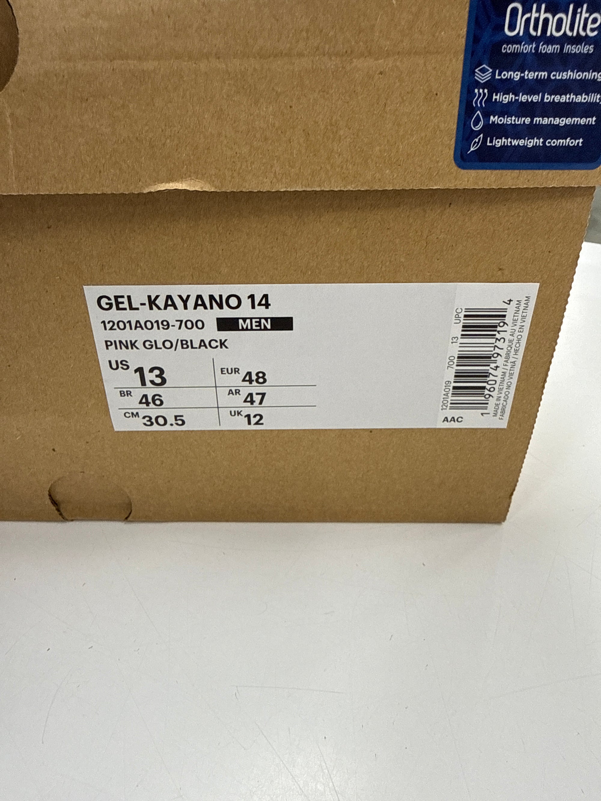 ASICS GEL-KAYANO 14 PINK GLO - SIZE 13 (WORN)