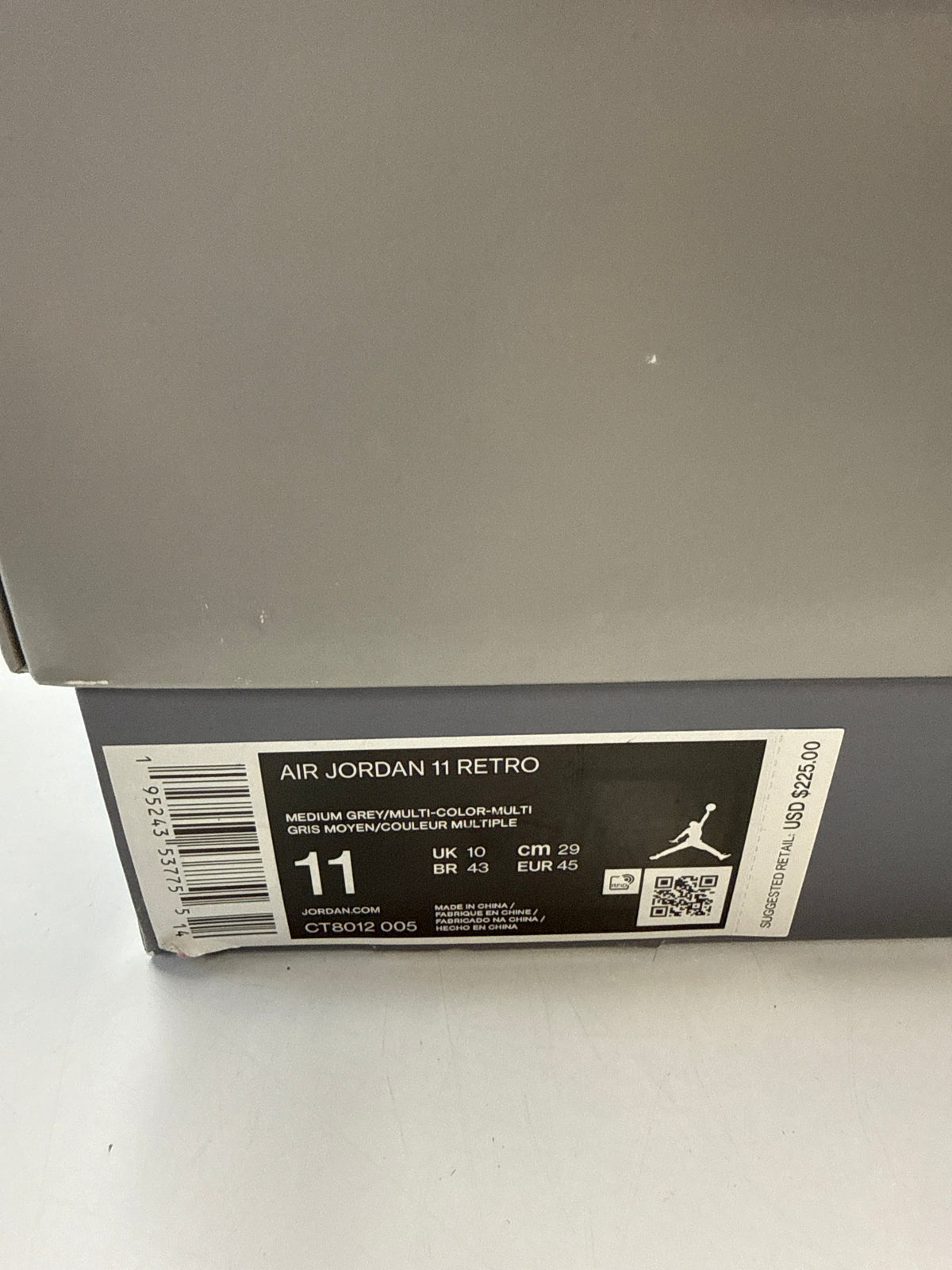 AIR JORDAN 11 COOL GREY 2021 - SIZE 11 (WORN)