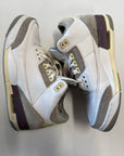 WMNS AIR JORDAN 3 A MA MANIERE WHITE - SIZE W9.5 M8 (WORN)