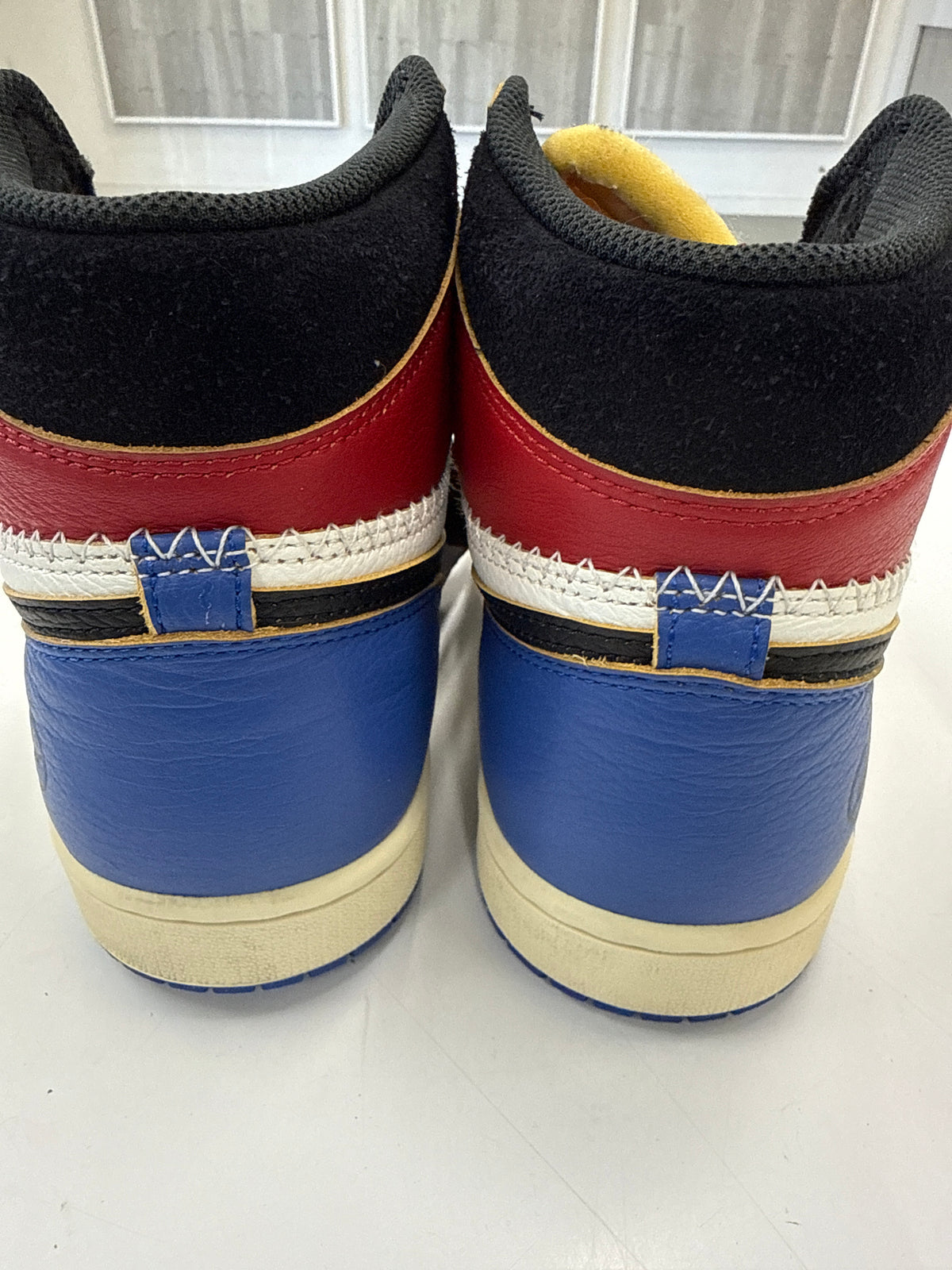 AIR JORDAN 1 HIGH UNION FRAGMENT X UNION VARSITY RED SPORT ROYAL - SIZE 11.5 (WORN)