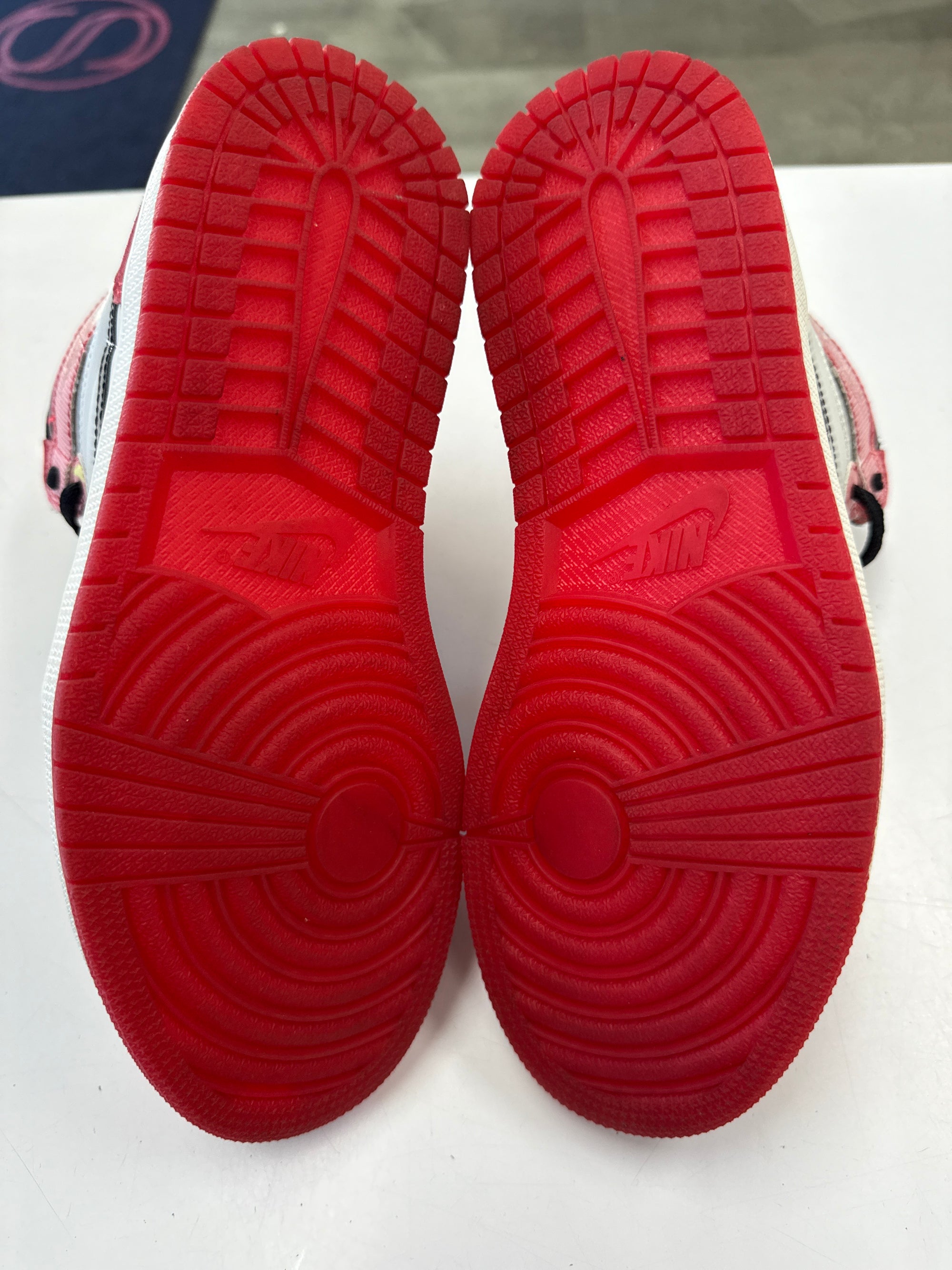AIR JORDAN 1 HIGH SPIDER MAN ACROSS THE SPIDER VERSE - SIZE 8 (WORN) - SUPER CLEAN