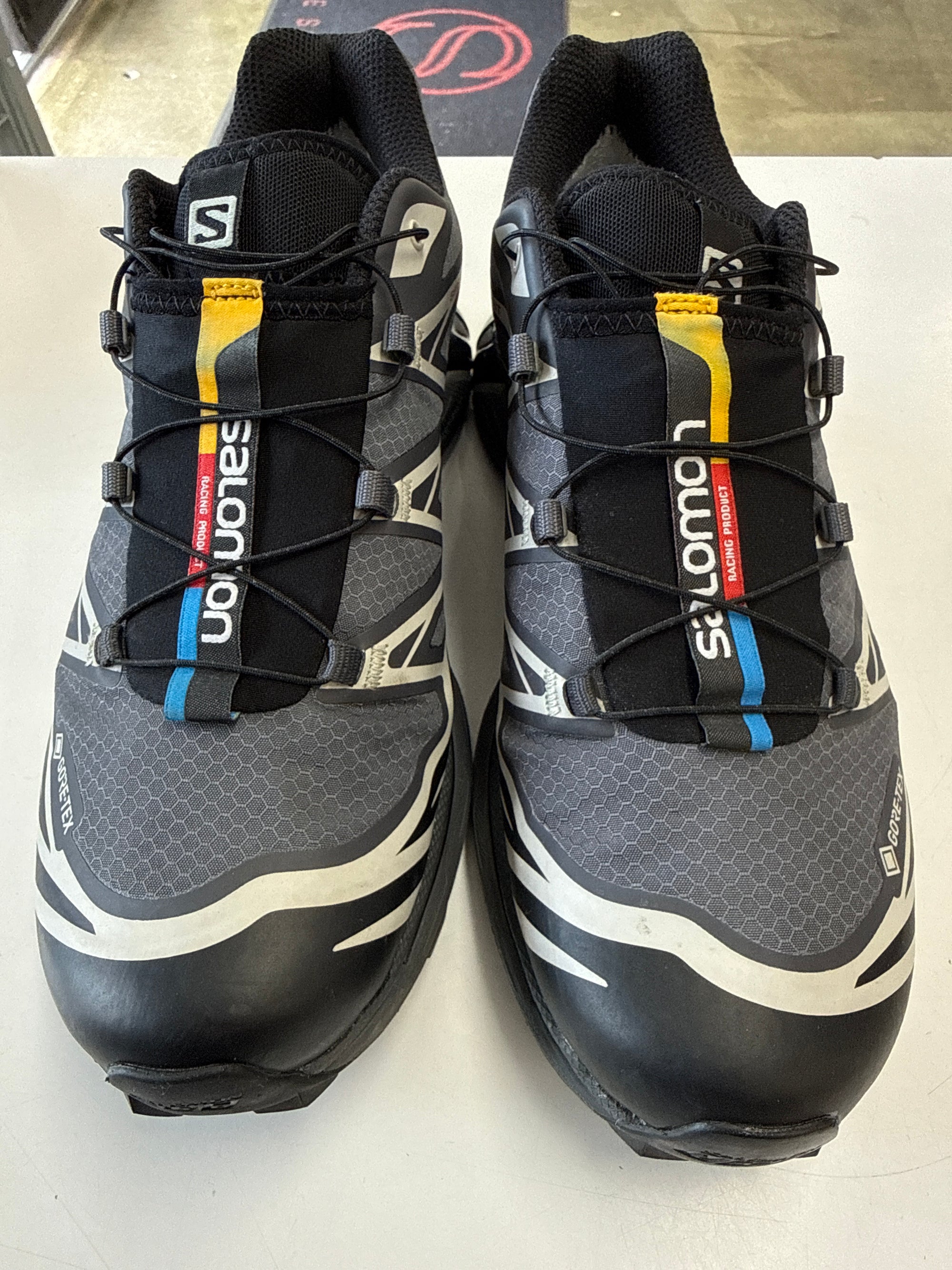 SALOMON XT-6 GORE TEX BLACK LUNAR ROCK - SIZE 9 (WORN)